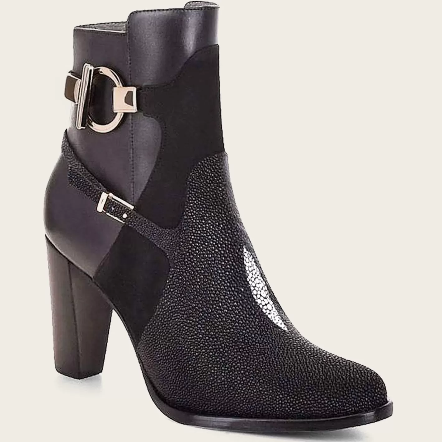 Cuadra Black Ankle Boots In Genuine Stingray Leather Sale