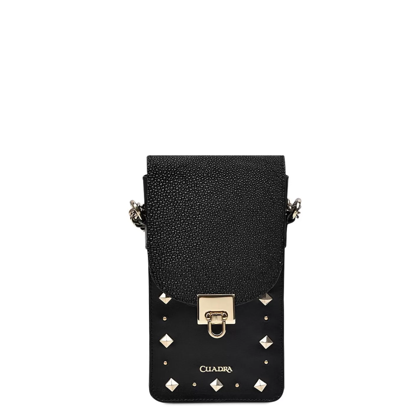 Cuadra Black Exotic Leather Cell Phone Bag Online