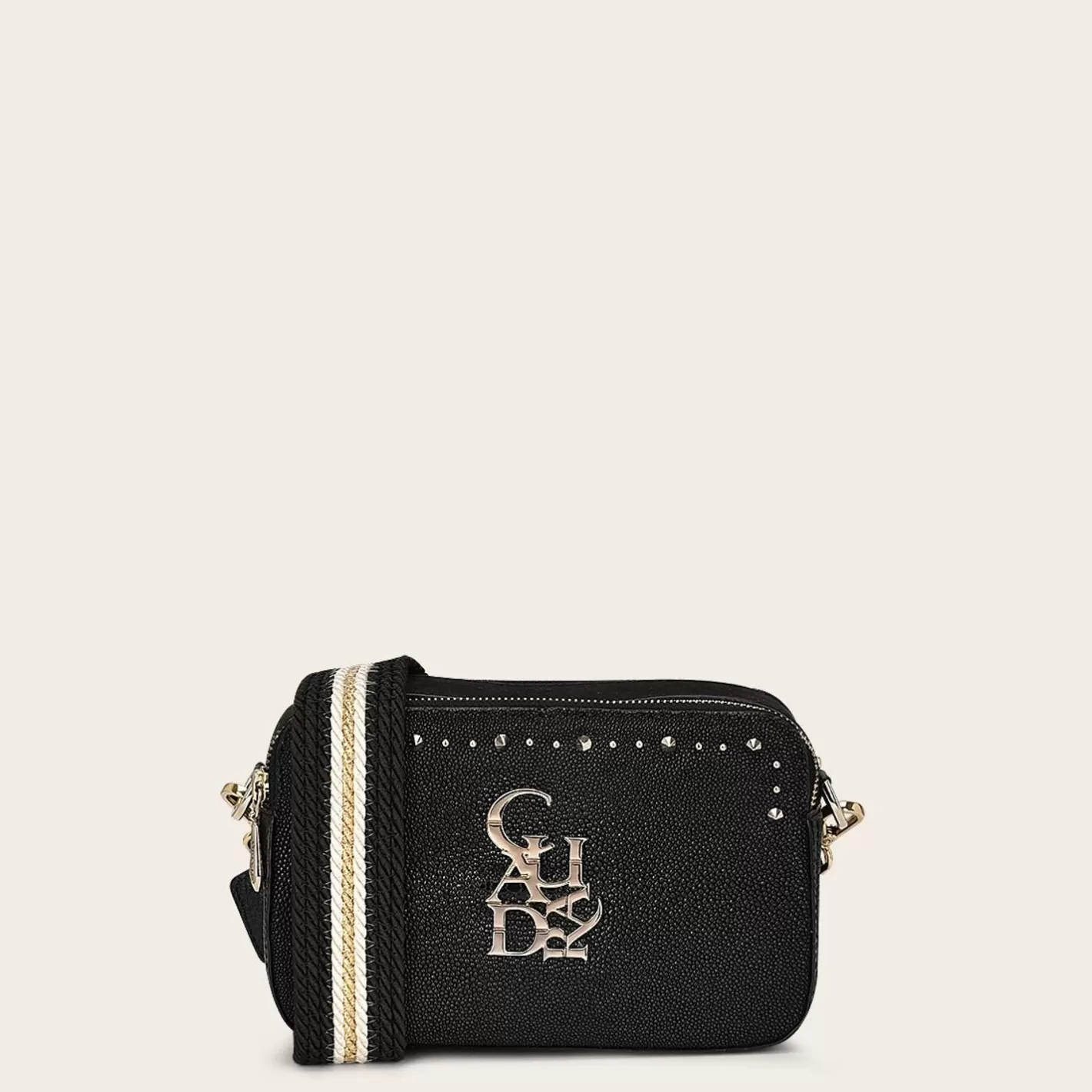 Cuadra Black Exotic Leather Crossbody Bag Sale