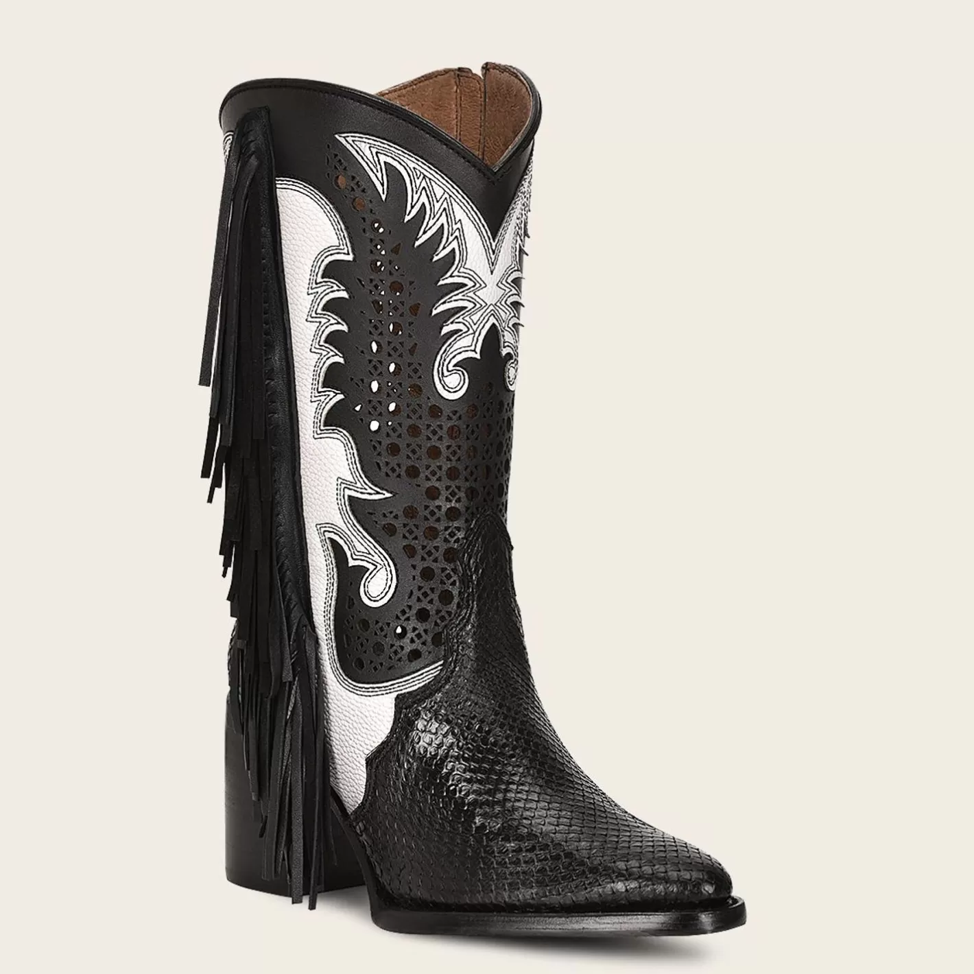 Cuadra Black Exotic Leather Western Style Boot Sale