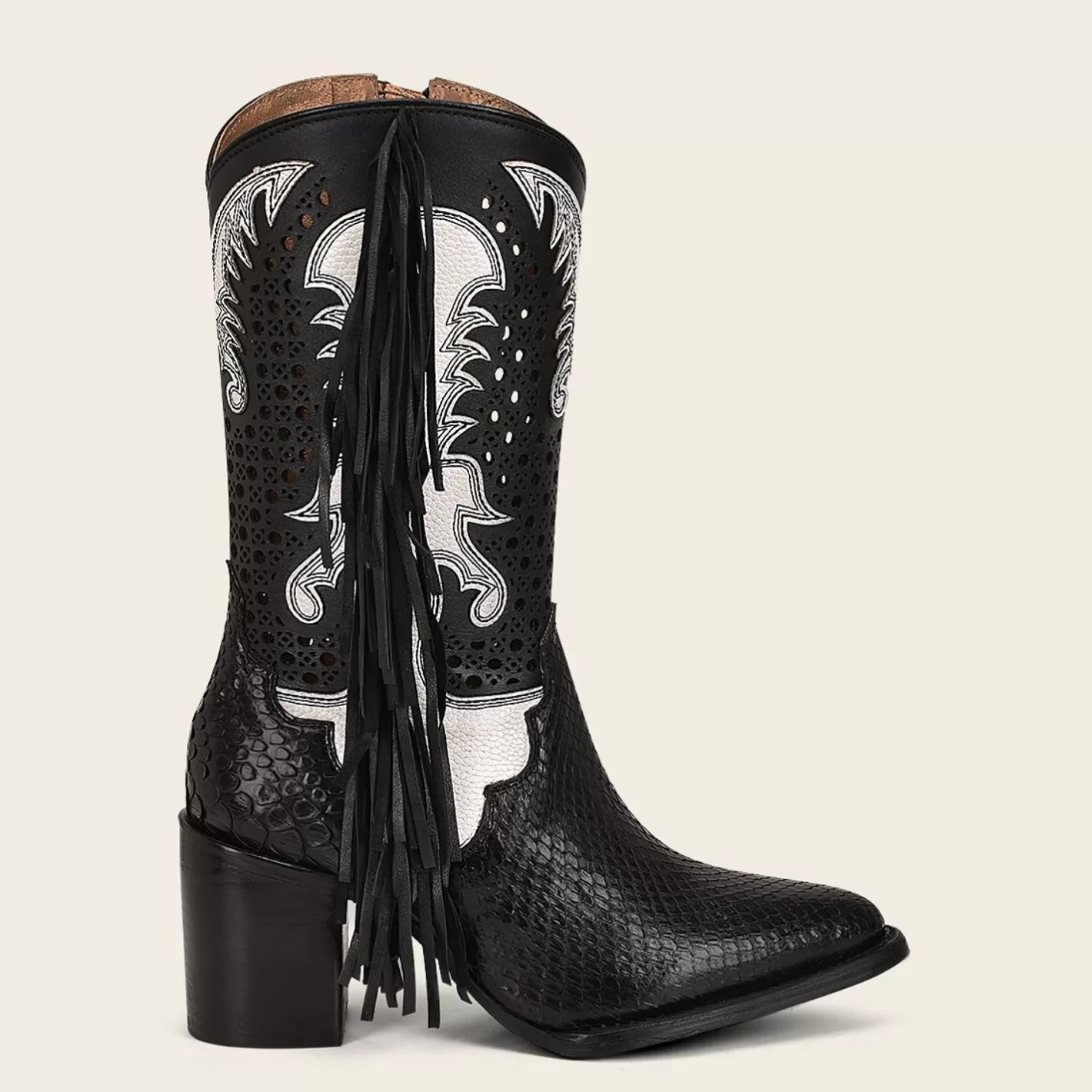 Cuadra Black Exotic Leather Western Style Boot Sale