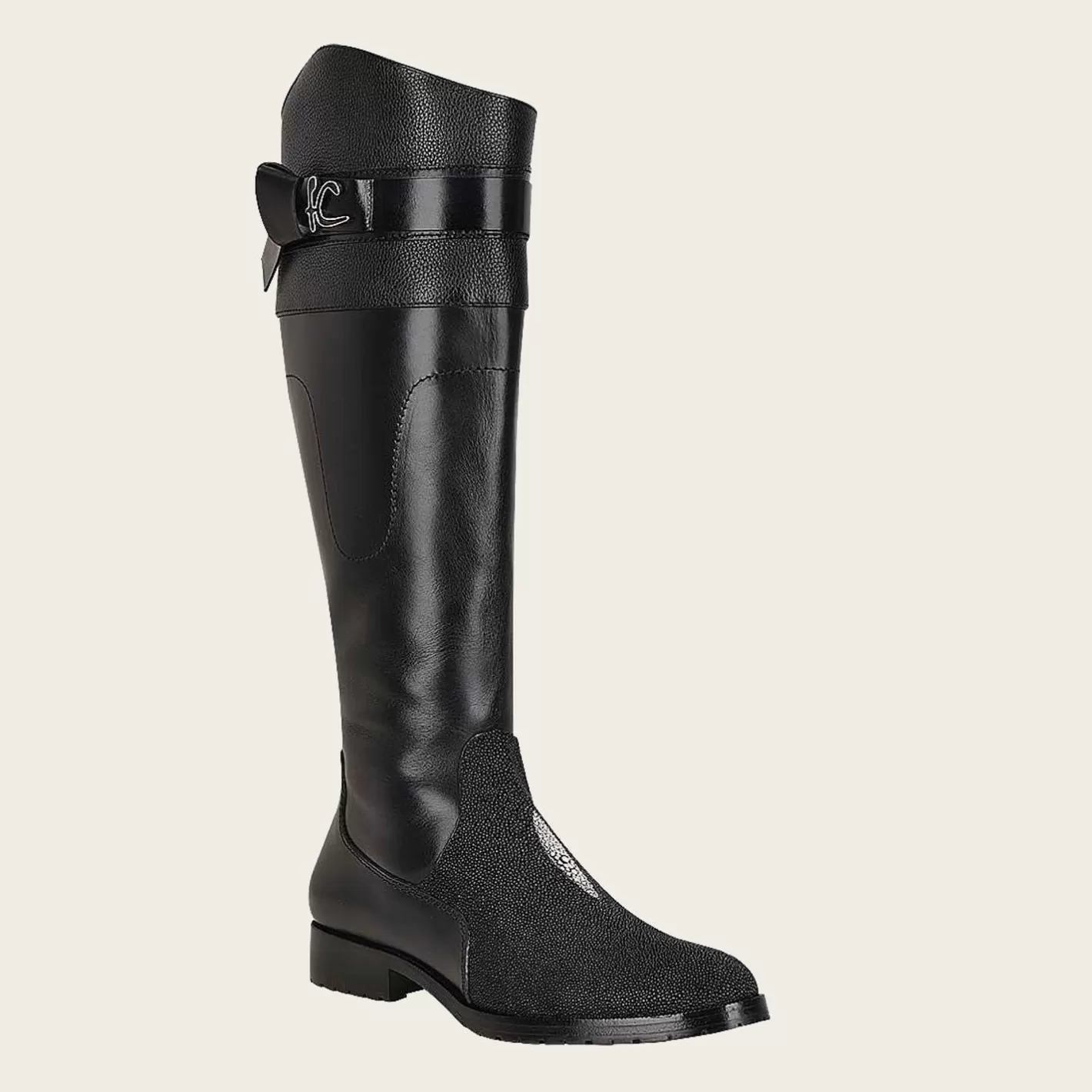 Cuadra Black Exotic Stingray Riding Boot Clearance