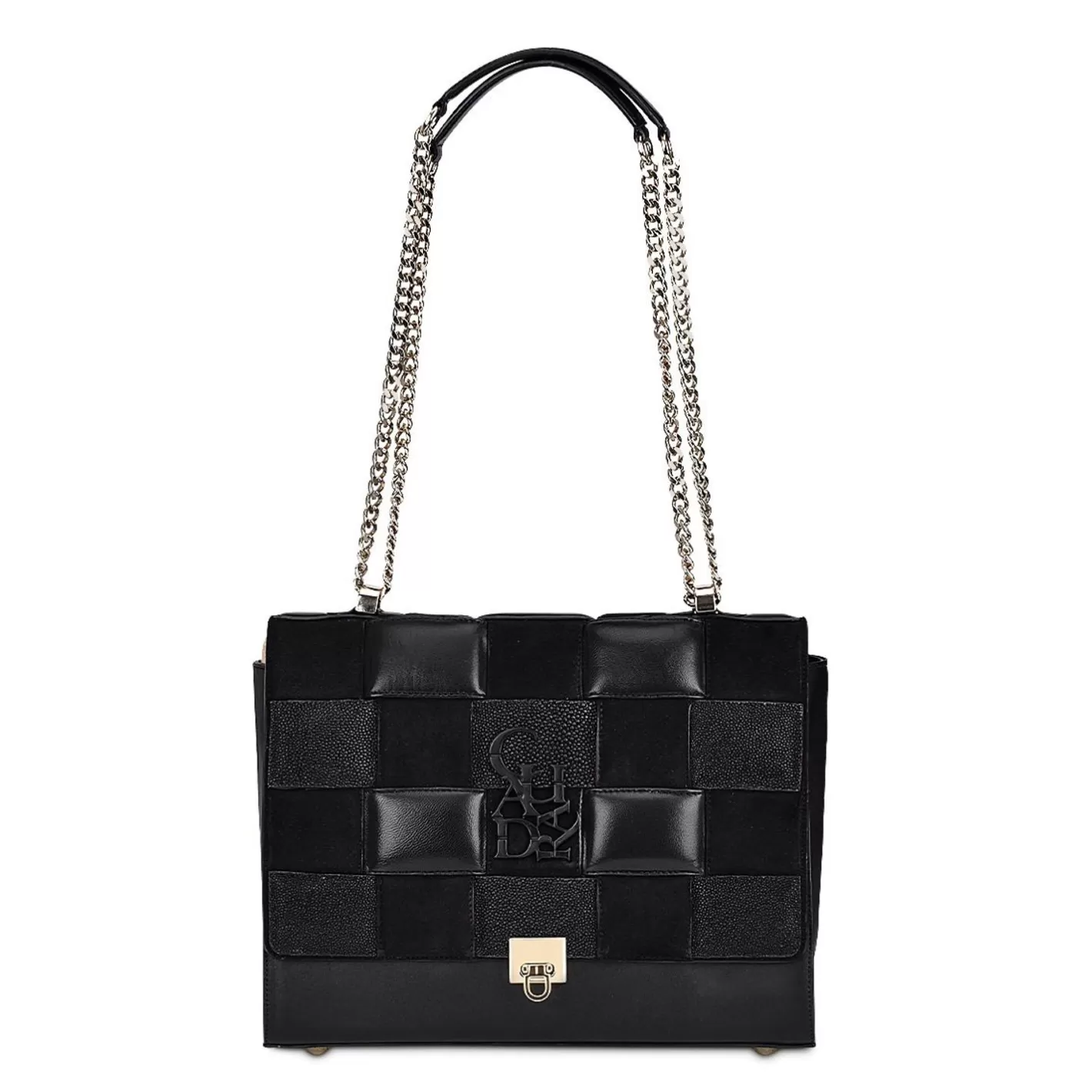 Cuadra Black Genuine Exotic Leather Handbag With Chain Strap Store