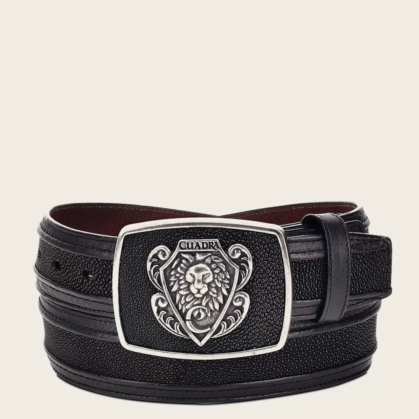 Cuadra Black Leather Western Belt With Genuine Stingray Leather Store