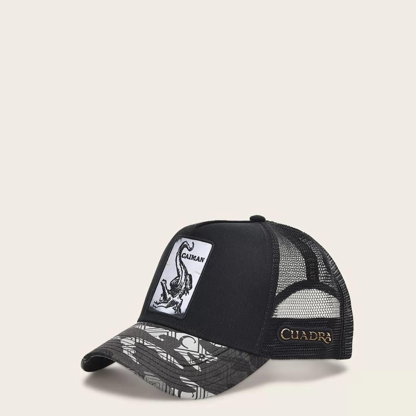 Cuadra Black Snapback Cap With Alligator Patch Cheap