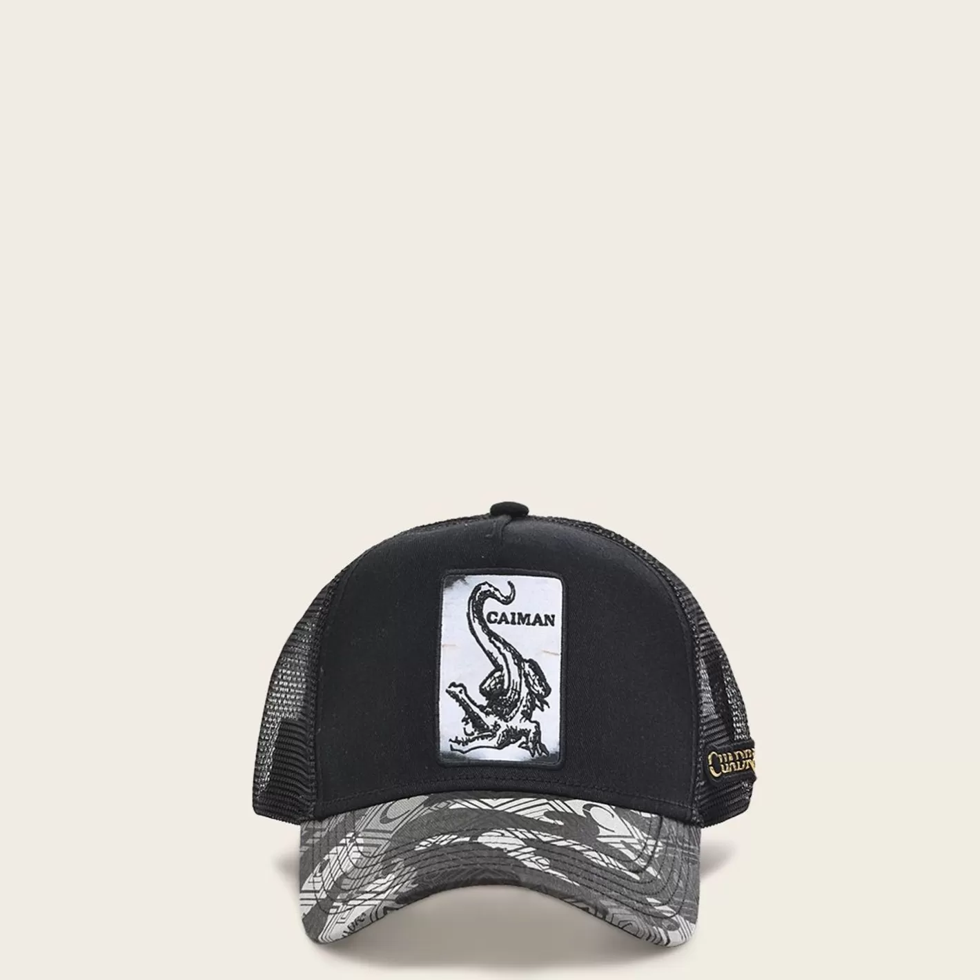 Cuadra Black Snapback Cap With Alligator Patch Cheap