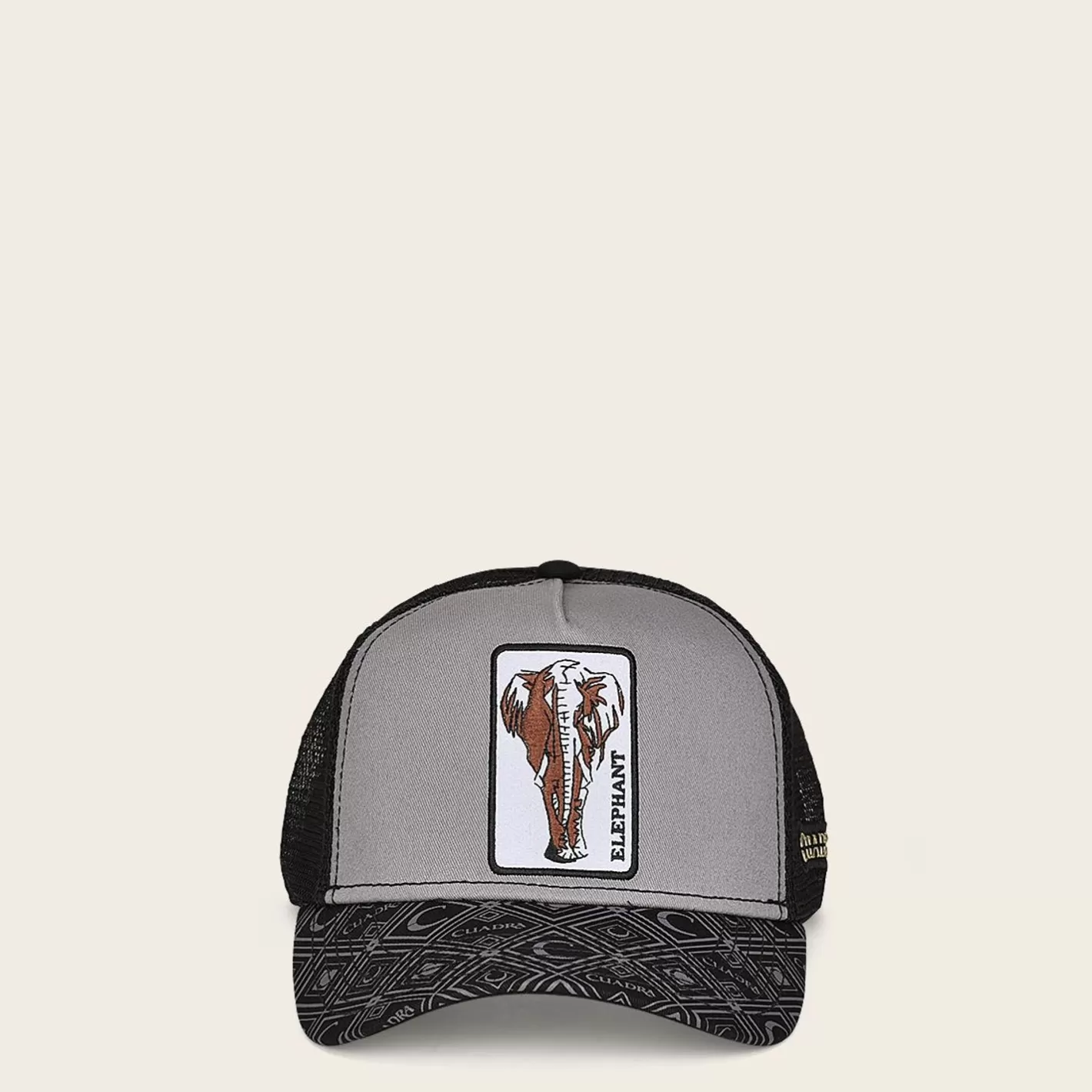 Cuadra Black Snapback Cap With Elephant Patch Online