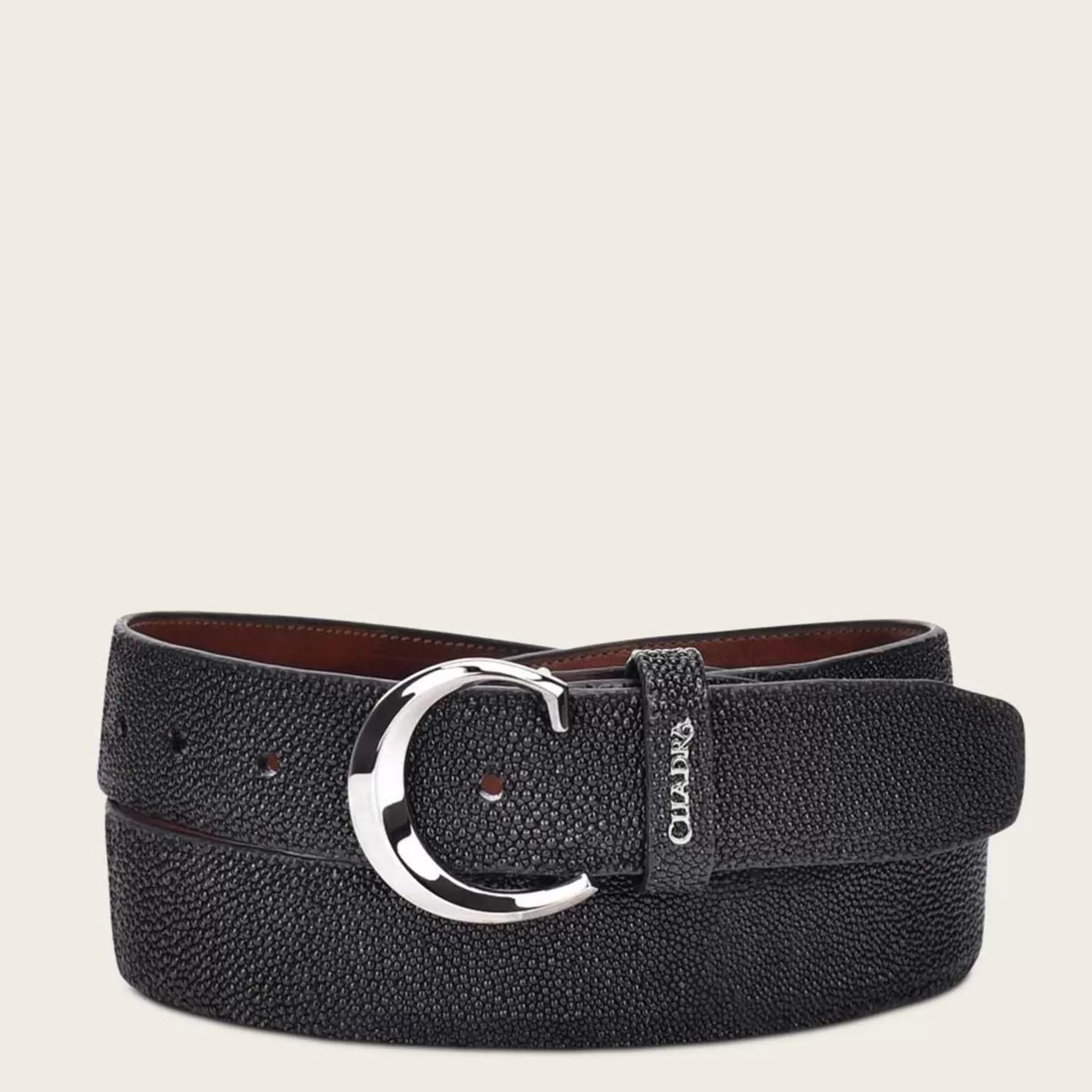 Cuadra Black Stingray Leather Belt Cheap