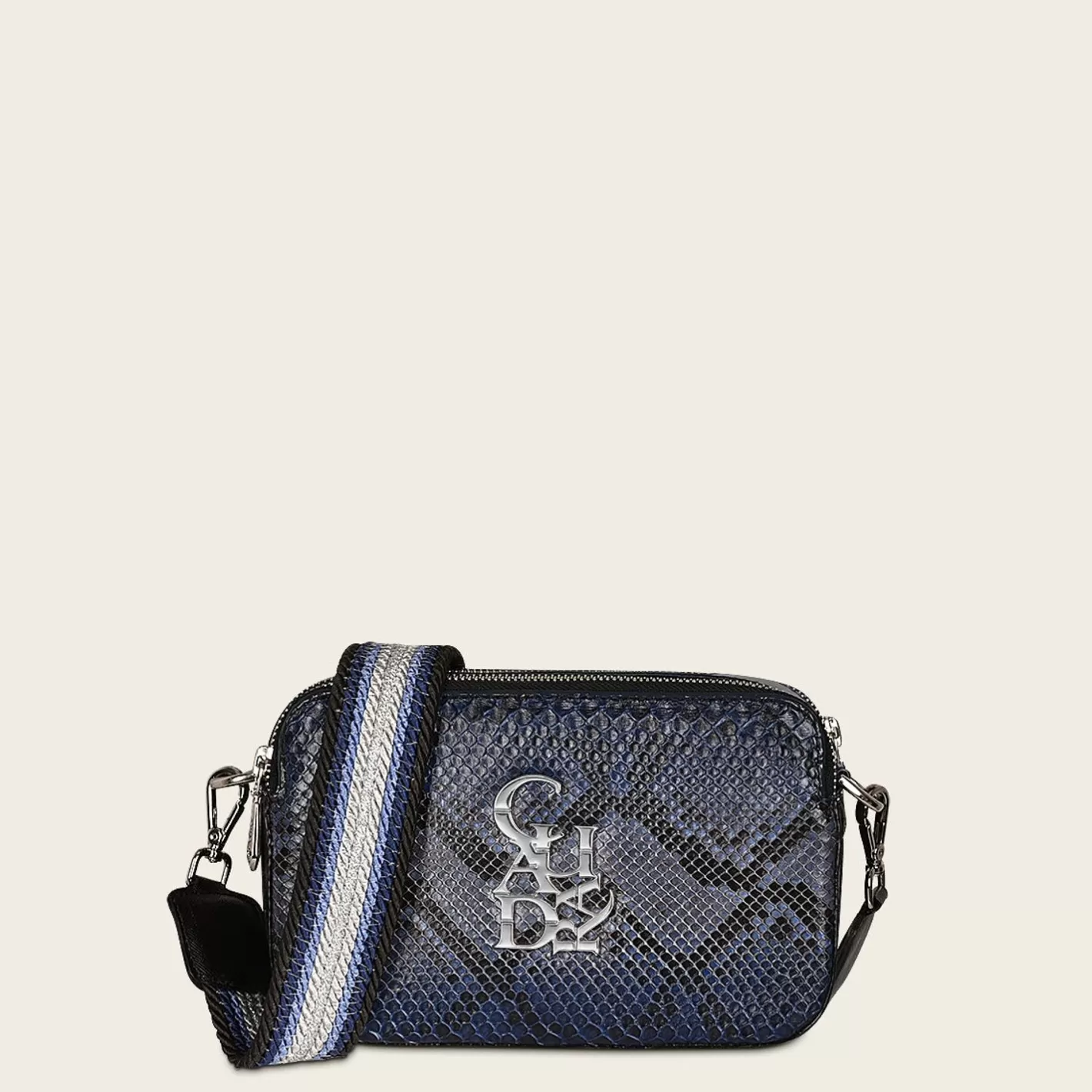 Cuadra Blue Exotic Leather Crossbody Bag Flash Sale