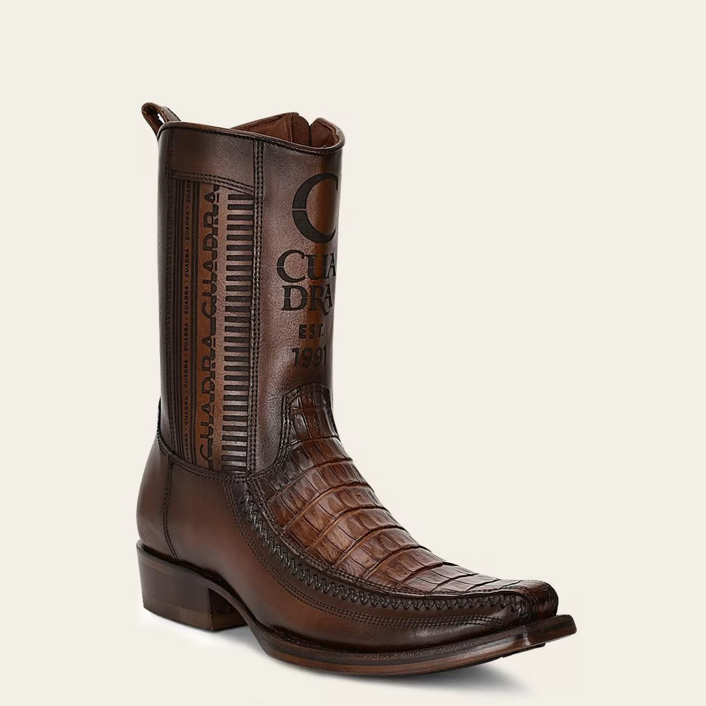 Cuadra Brown Exotic Leather Cowboy Boots Flash Sale