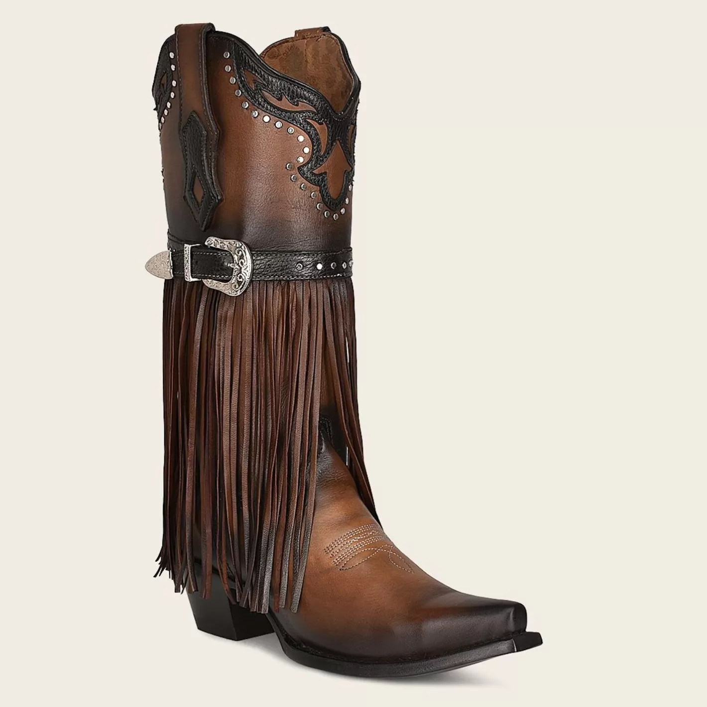 Cuadra Brown Fringed Cowboy Boot Online