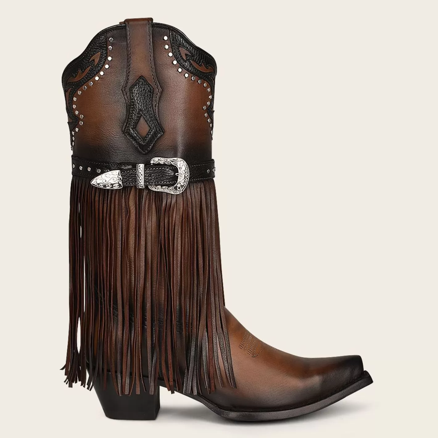 Cuadra Brown Fringed Cowboy Boot Online