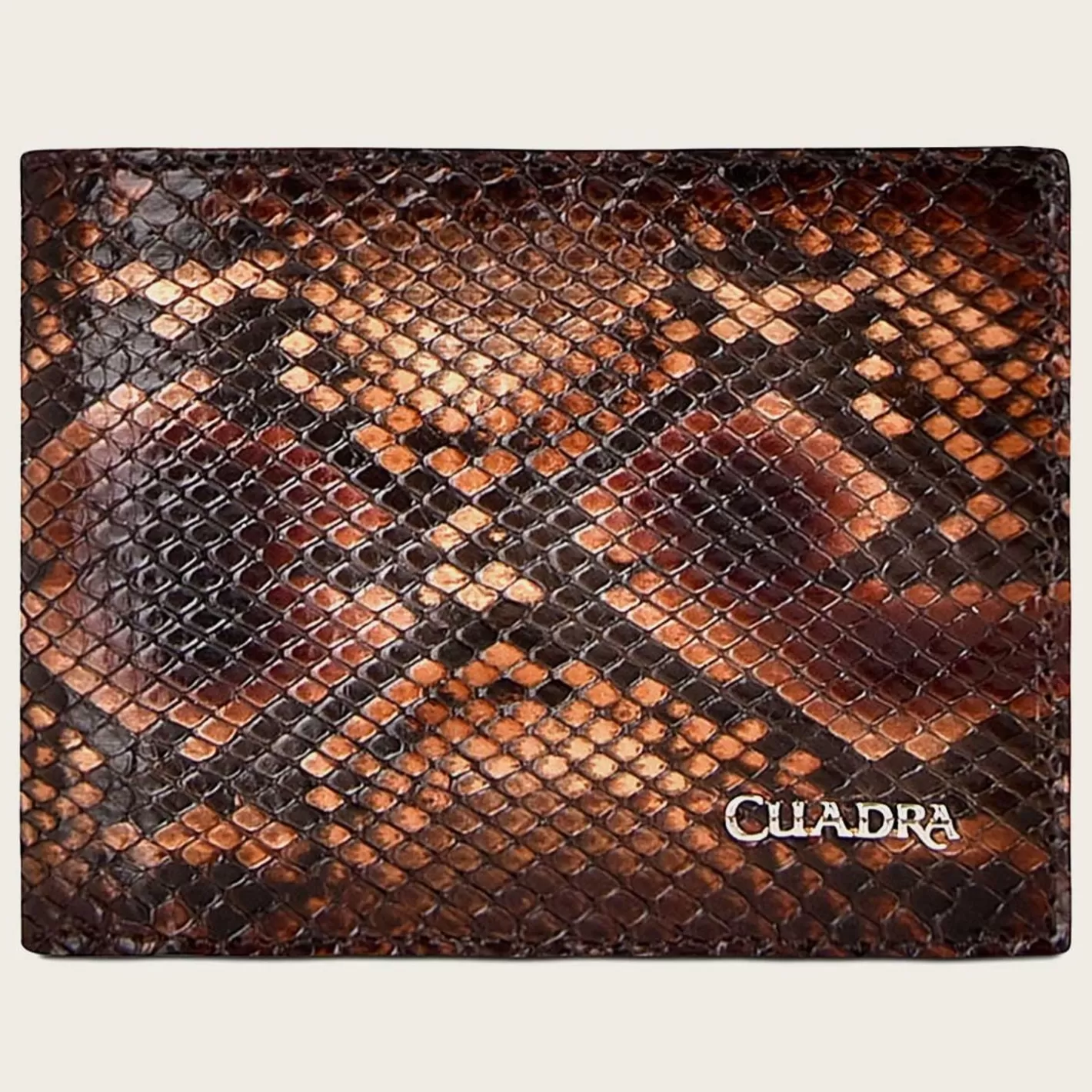 Cuadra Brown Handmade Bifold Exotic Leather Wallet Cheap