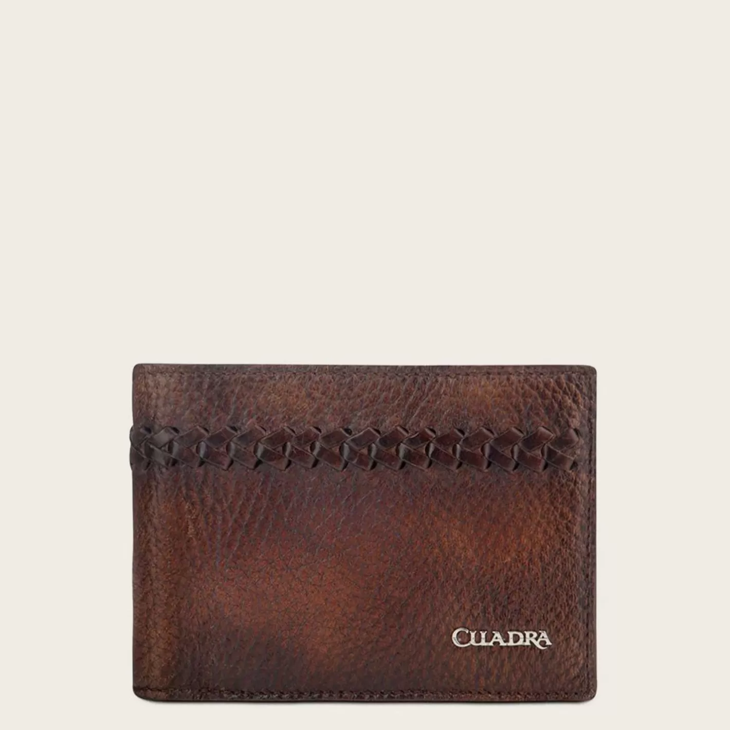 Cuadra Brown Handmade Interwoven Detail Leather Wallet Best