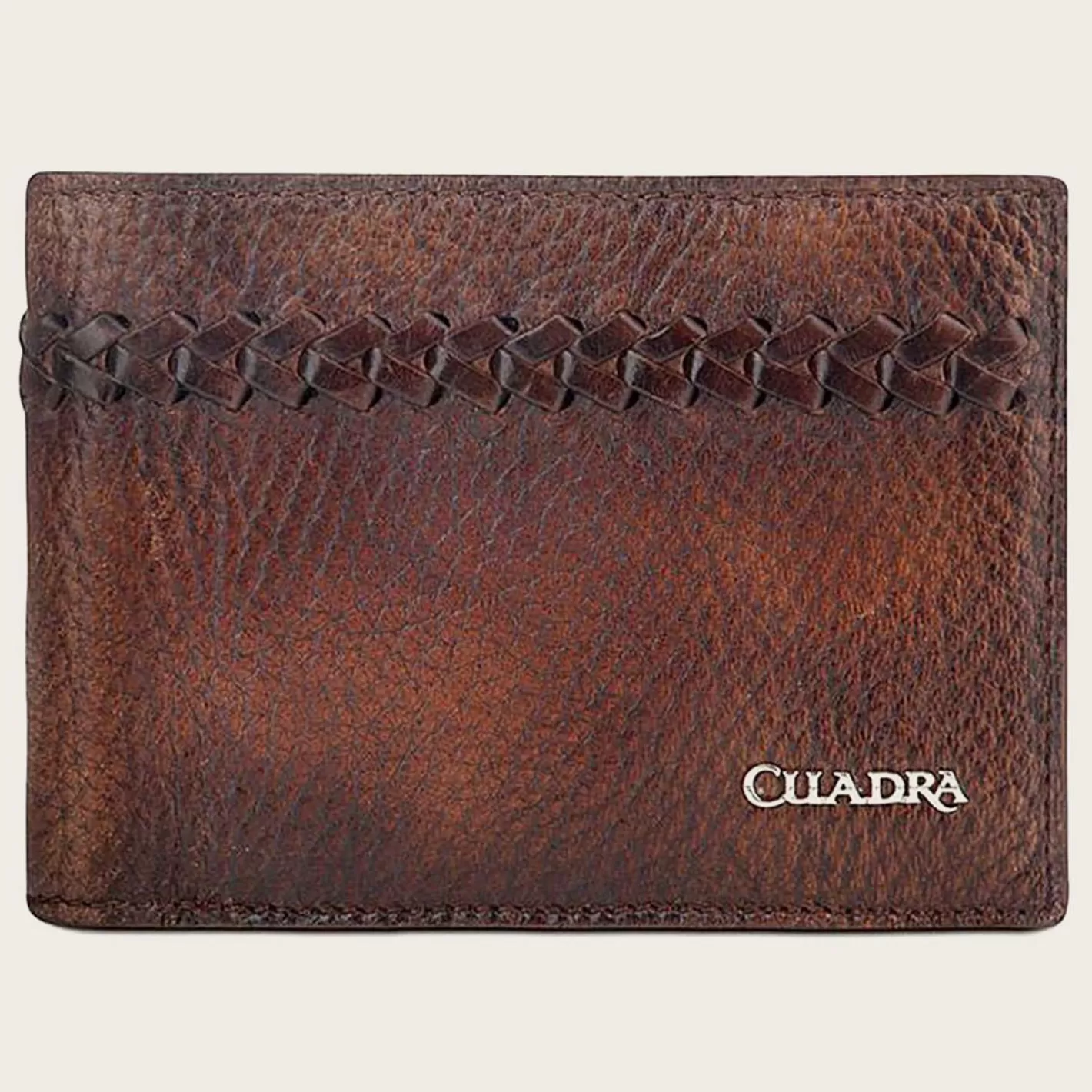 Cuadra Brown Handmade Interwoven Detail Leather Wallet Best