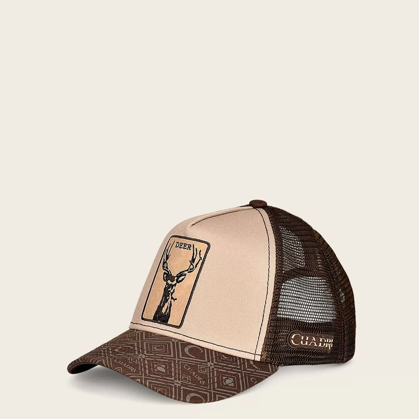 Cuadra Brown Snapback Cap With Deer Patch Best Sale