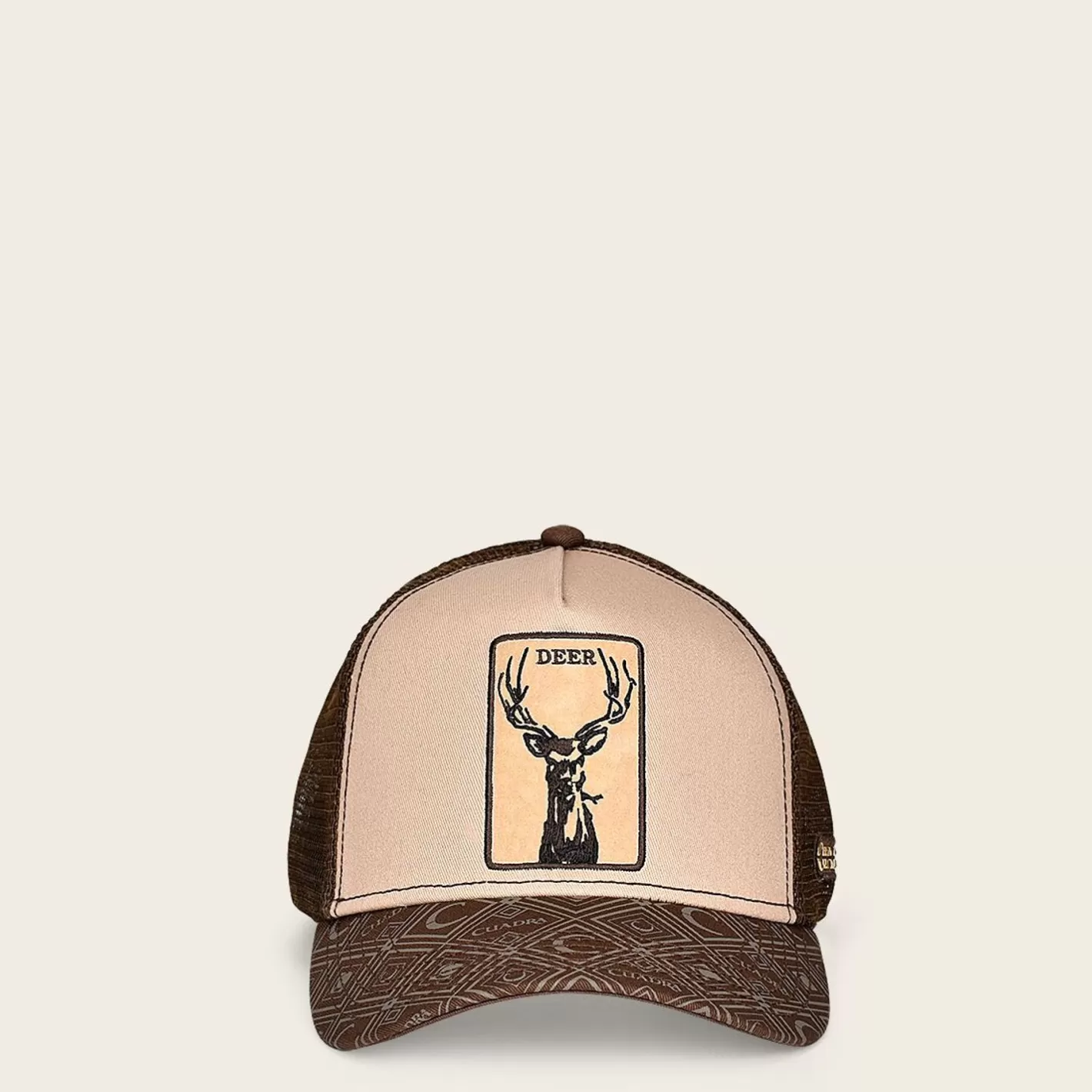 Cuadra Brown Snapback Cap With Deer Patch Best Sale