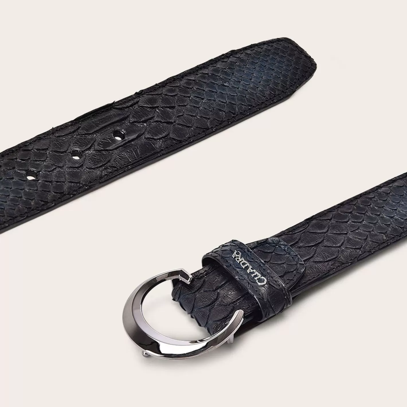 Cuadra Casual Blue Exotic Leather Belt With Gradient Color Finish Hot