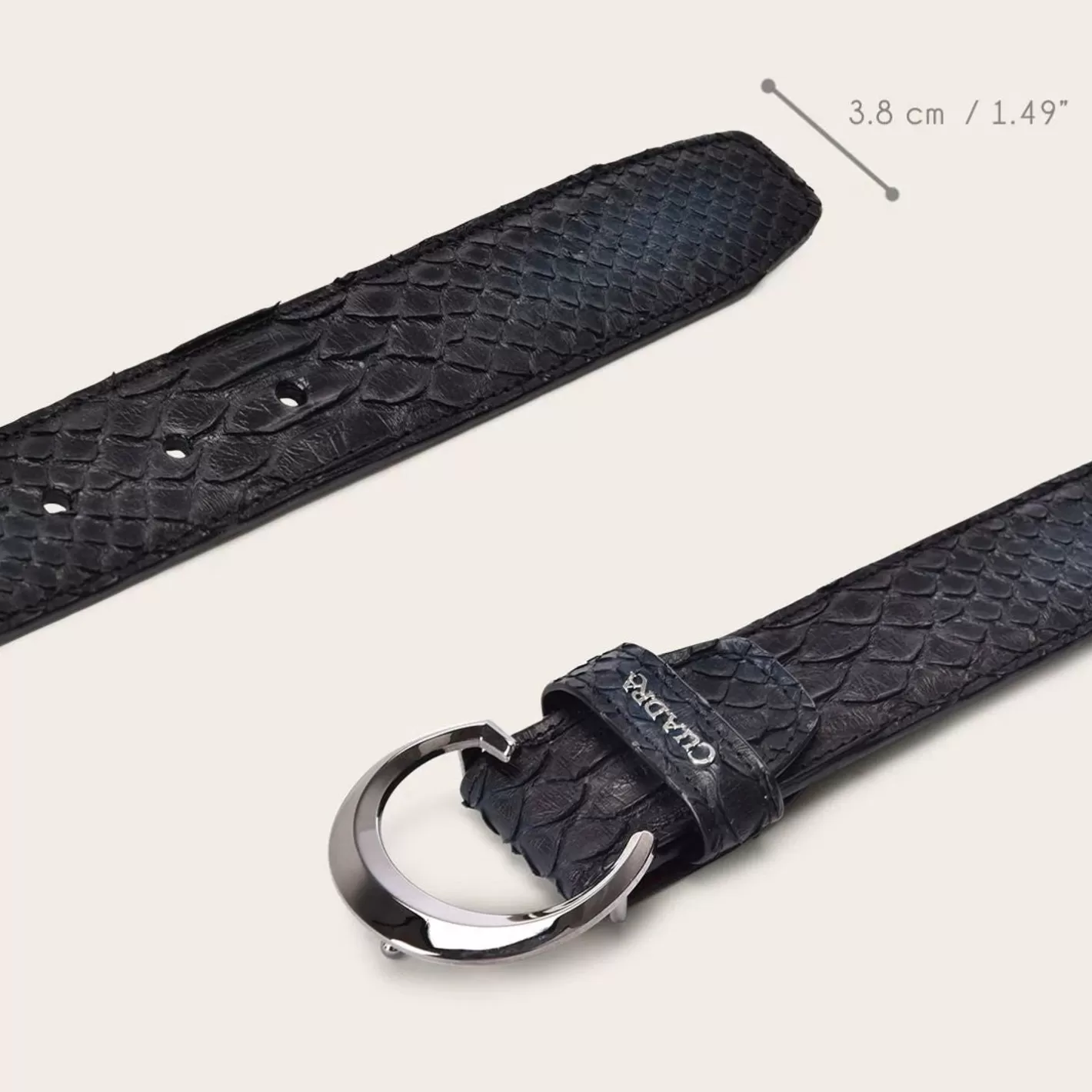 Cuadra Casual Blue Exotic Leather Belt With Gradient Color Finish Hot