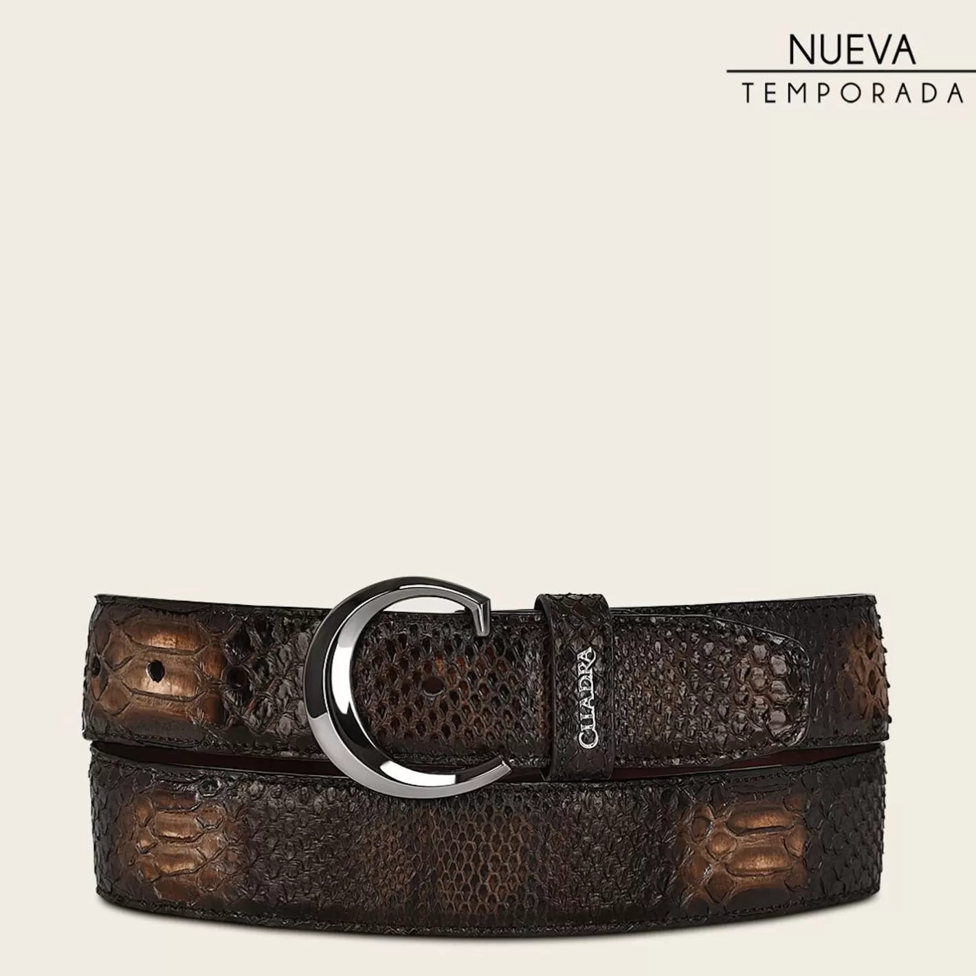 Cuadra Casual Brown Exotic Leather Belt With Gradient Color Finish Best