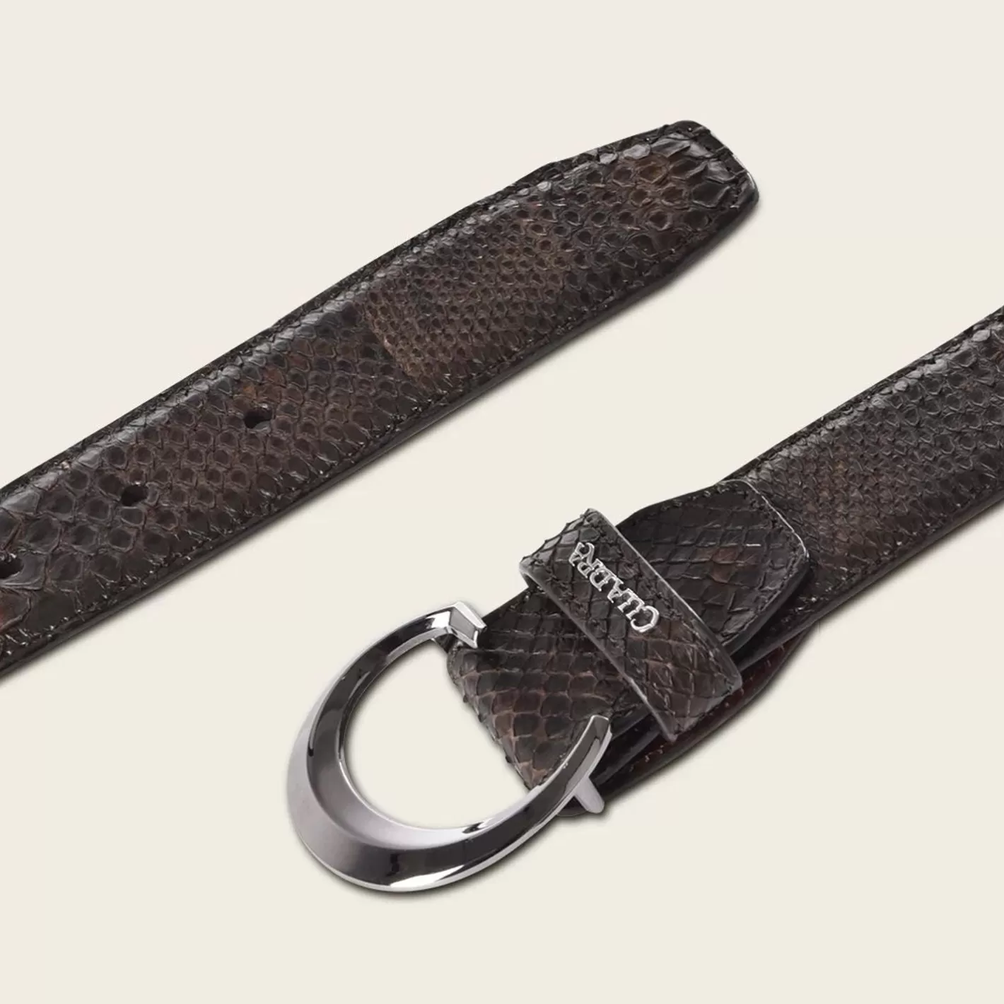 Cuadra Casual Brown Exotic Leather Belt With Gradient Color Finish Best