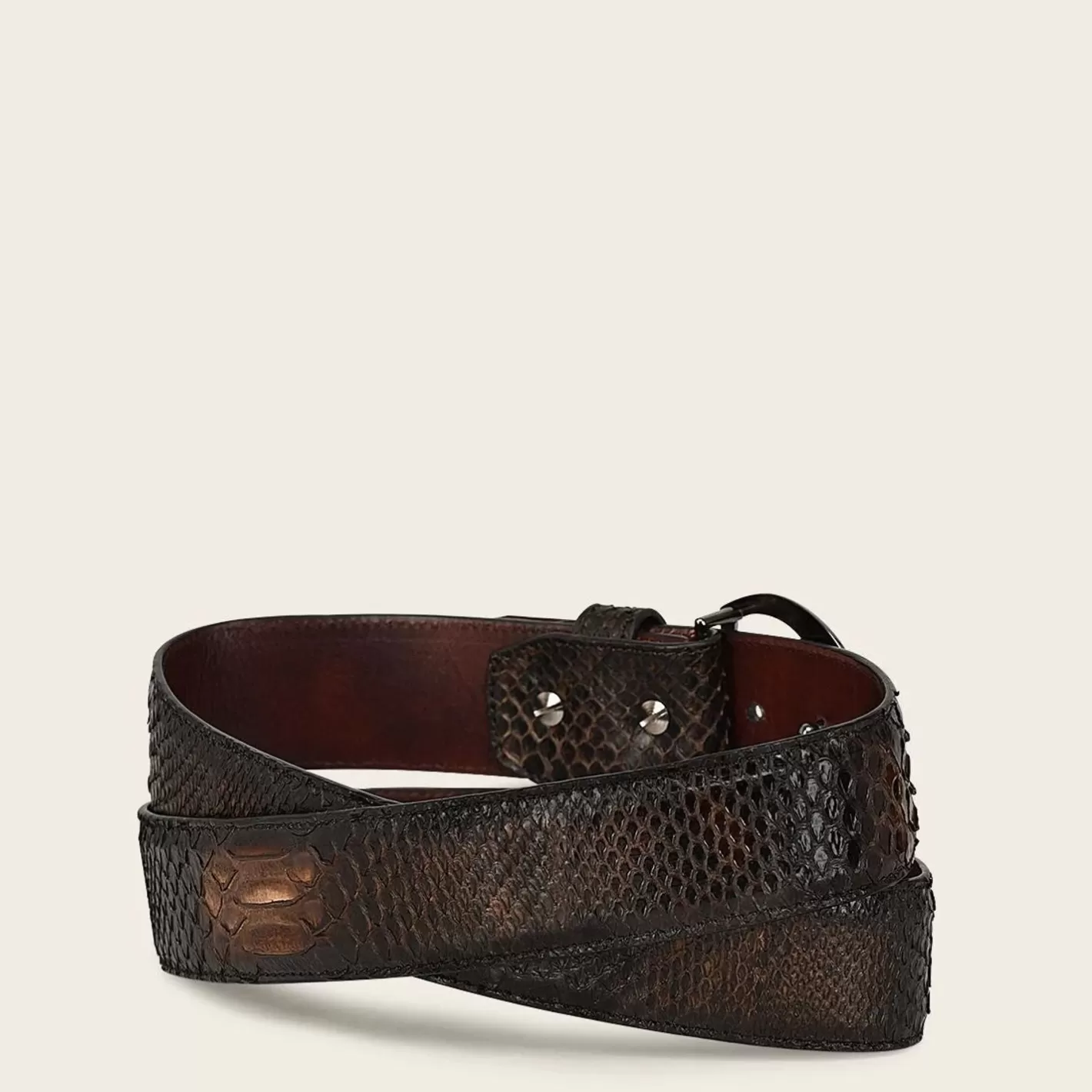 Cuadra Casual Brown Exotic Leather Belt With Gradient Color Finish Best