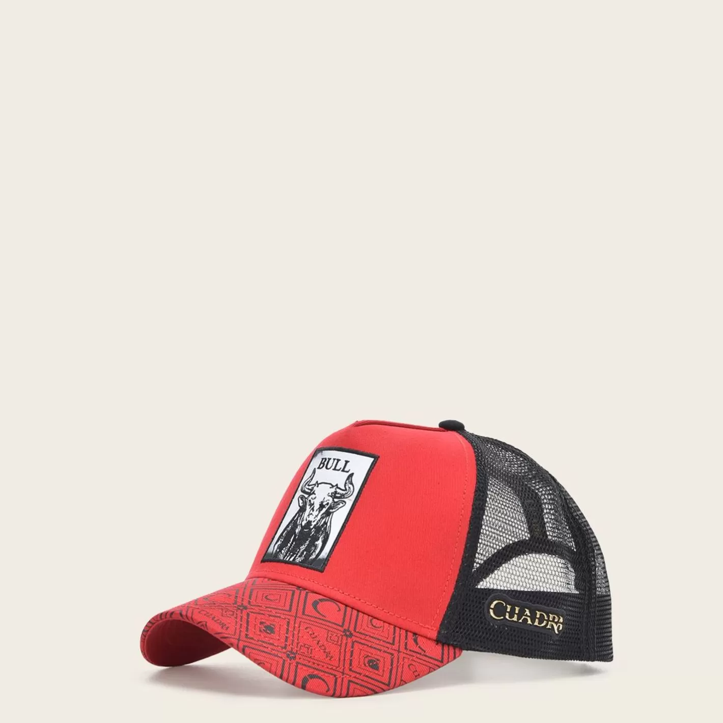 Cuadra Red Cap With Embroidery Bull Patch Best