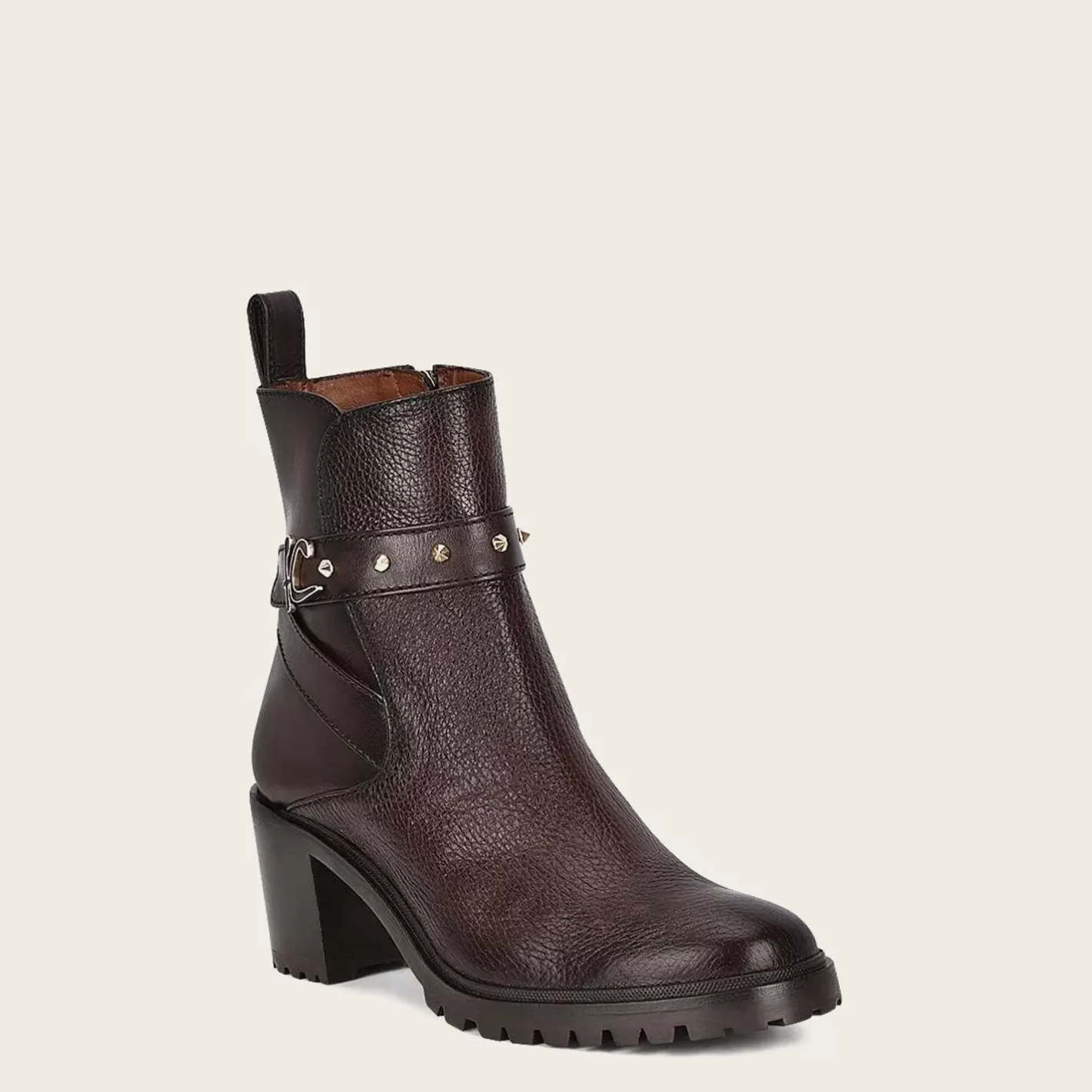 Cuadra Dark Brown Deer Leather Urban Bootie Shop