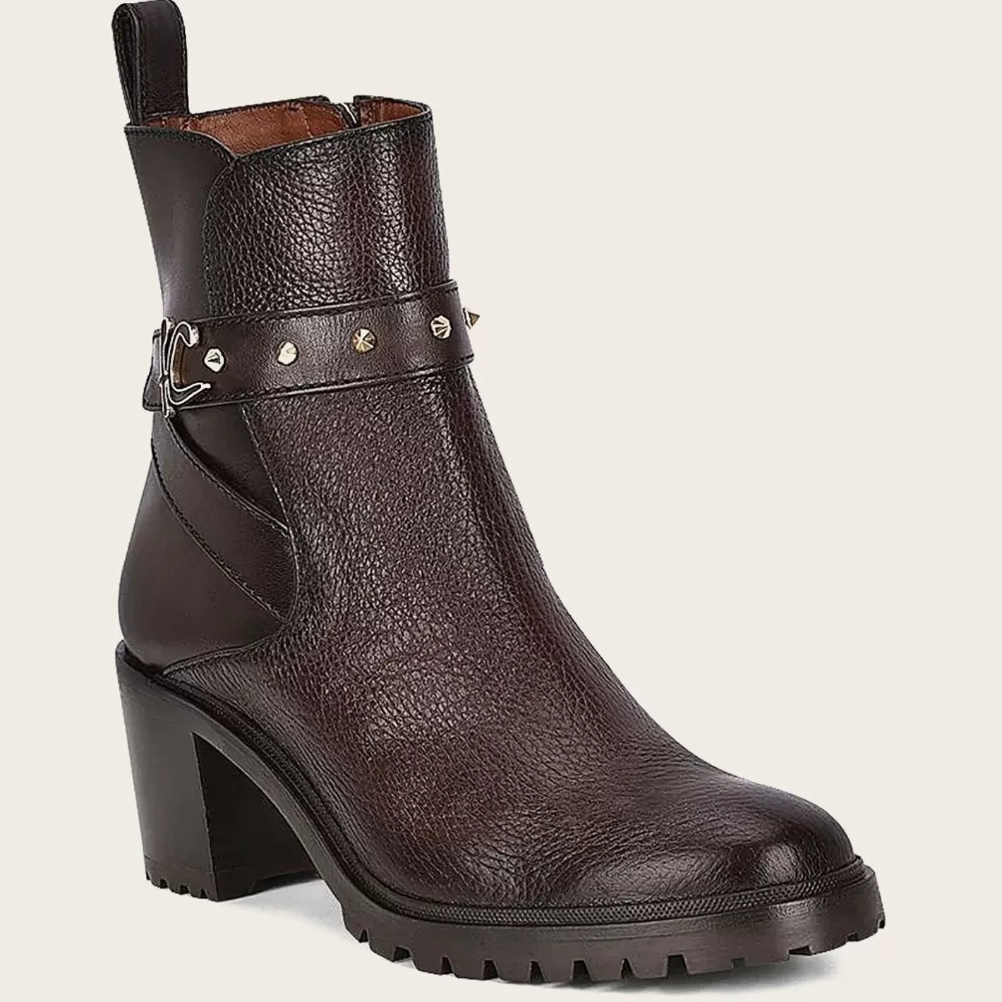 Cuadra Dark Brown Deer Leather Urban Bootie Shop