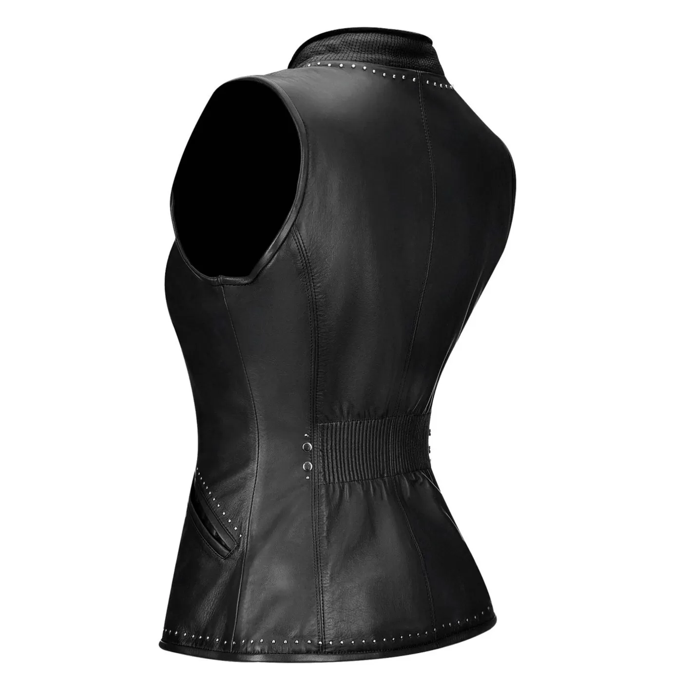 Cuadra Embroidered Black Leather Reversible Vest Sale