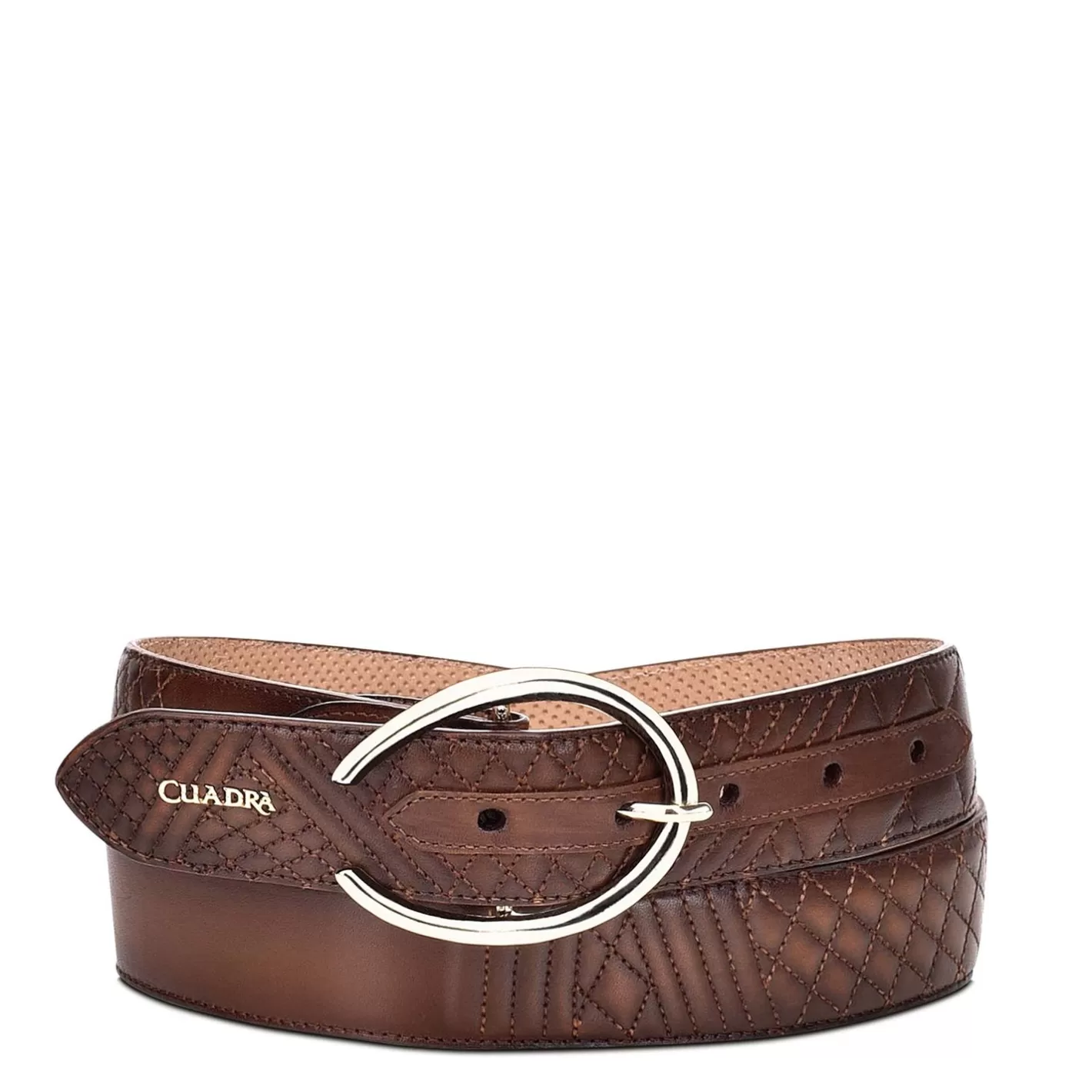 Cuadra Embroidered Brown Leather Belt Best