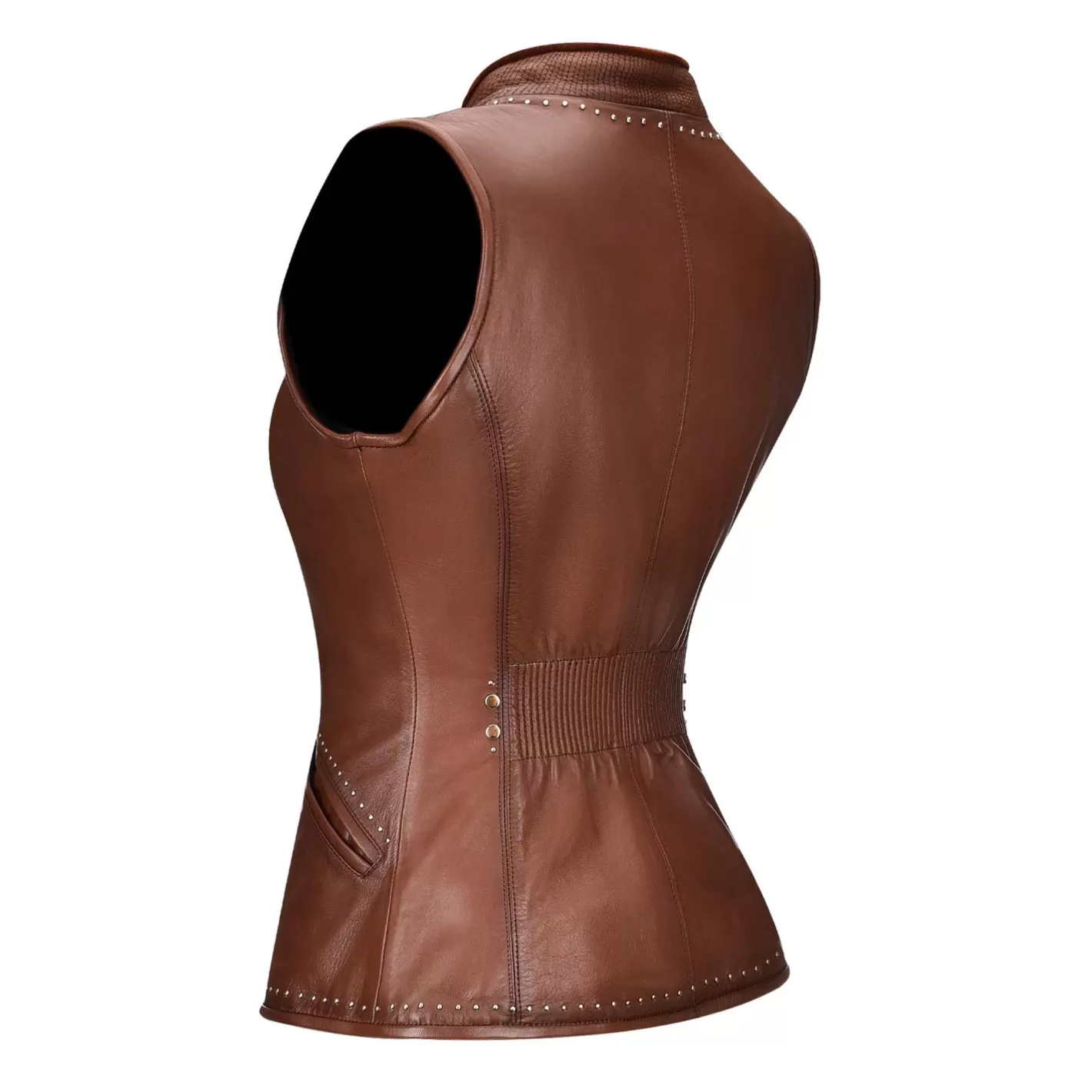 Cuadra Embroidered Honey Leather Reversible Vest Cheap