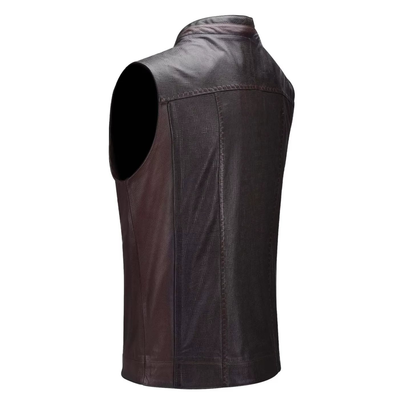 Cuadra Engraved And Elegant Brown Leather Vest Flash Sale