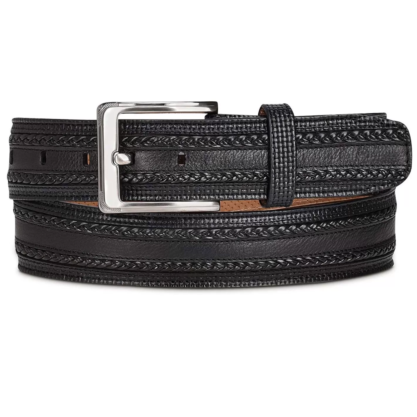 Cuadra Engraved Black Dress Leather Belt Online