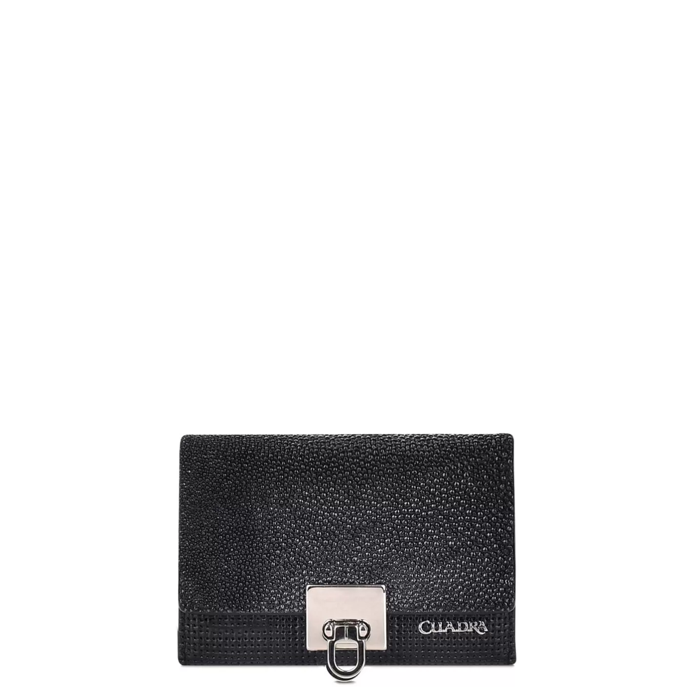 Cuadra Engraved Black Leather Trifold Wallet Shop