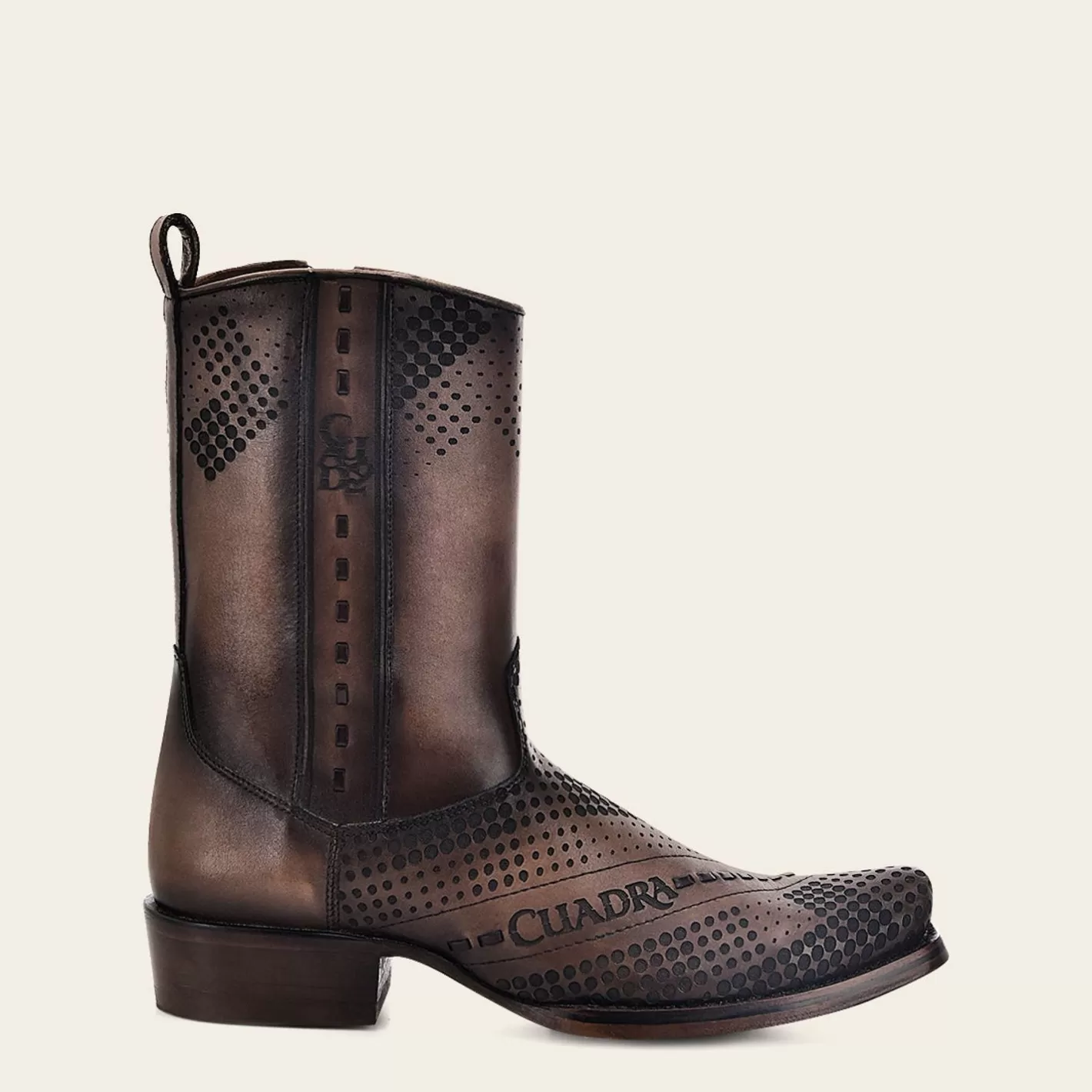 Cuadra Engraved Brown Leather Casual Boot Store