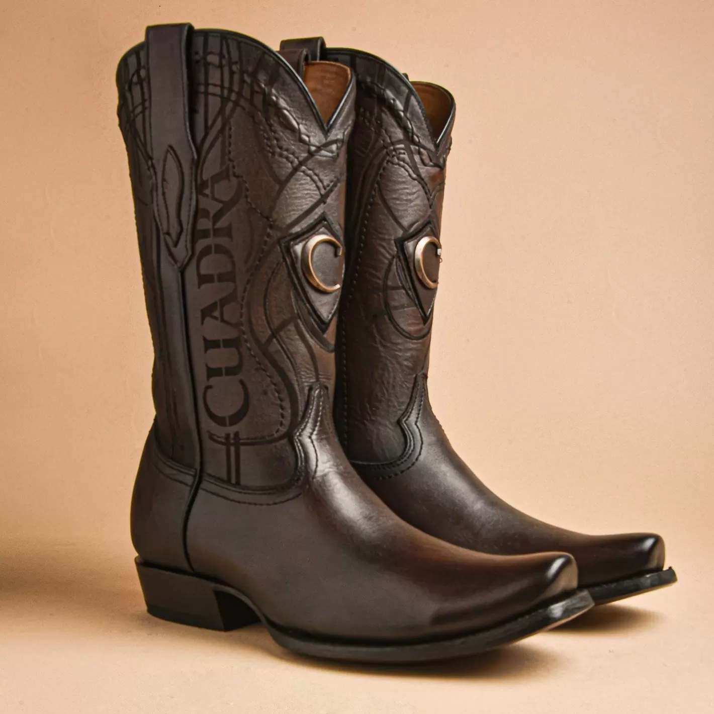 Cuadra Engraved Brown Leather Western Boot Best