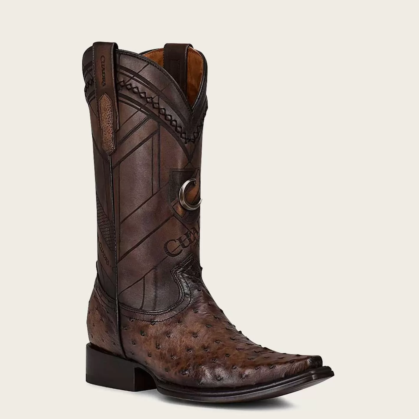 Cuadra Engraved Dark Brown Leather Boot Best Sale