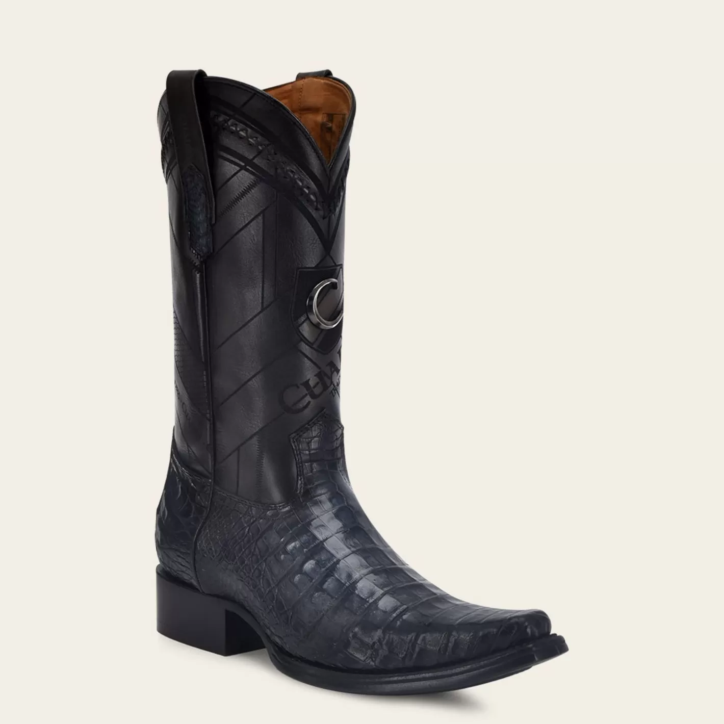 Cuadra Engraved Exotic Blue Leather Boot New