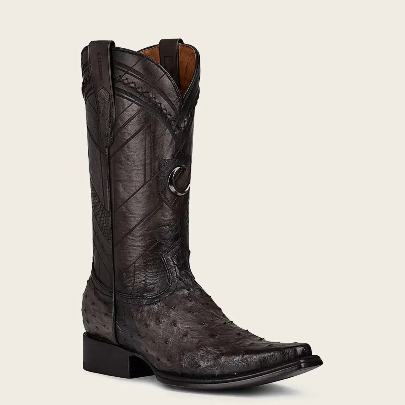 Cuadra Engraved Grey Exotic Leather Boot Shop