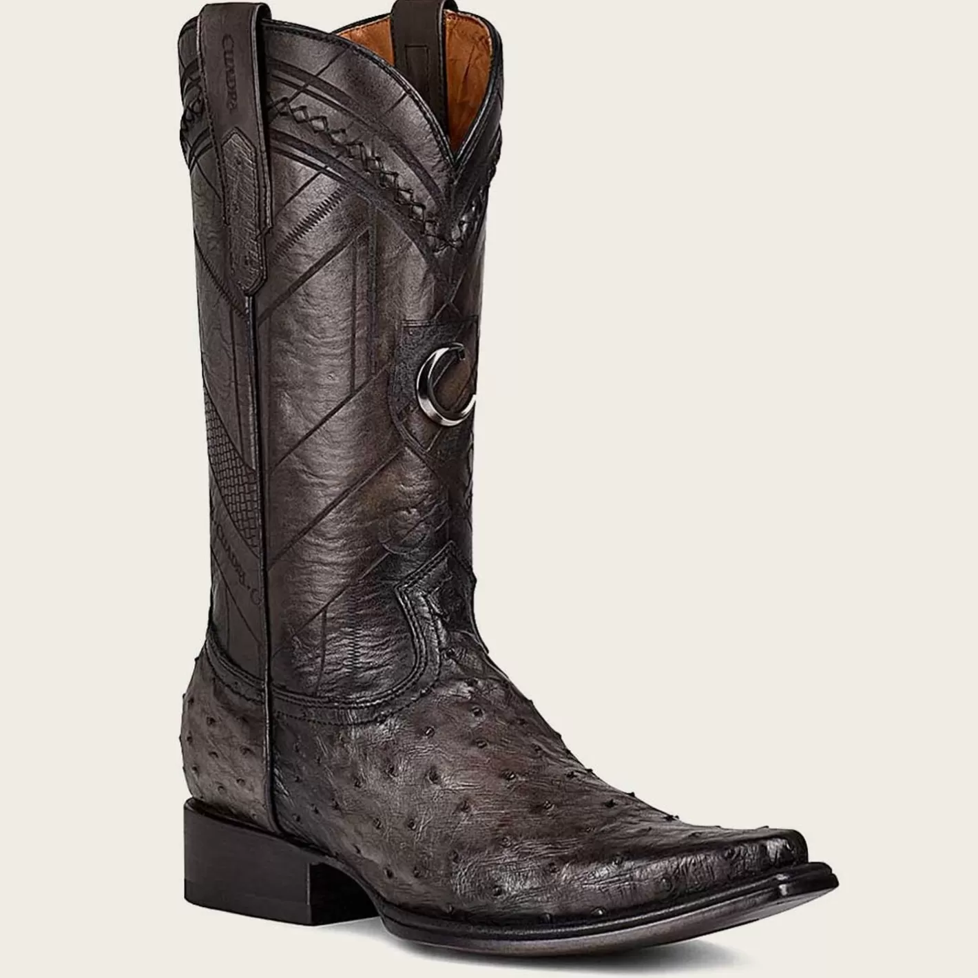 Cuadra Engraved Grey Exotic Leather Boot Shop