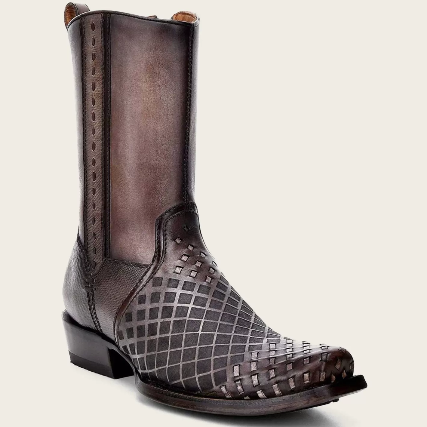 Cuadra Engraved Grey Oxford Cowboy Boots For Men Flash Sale