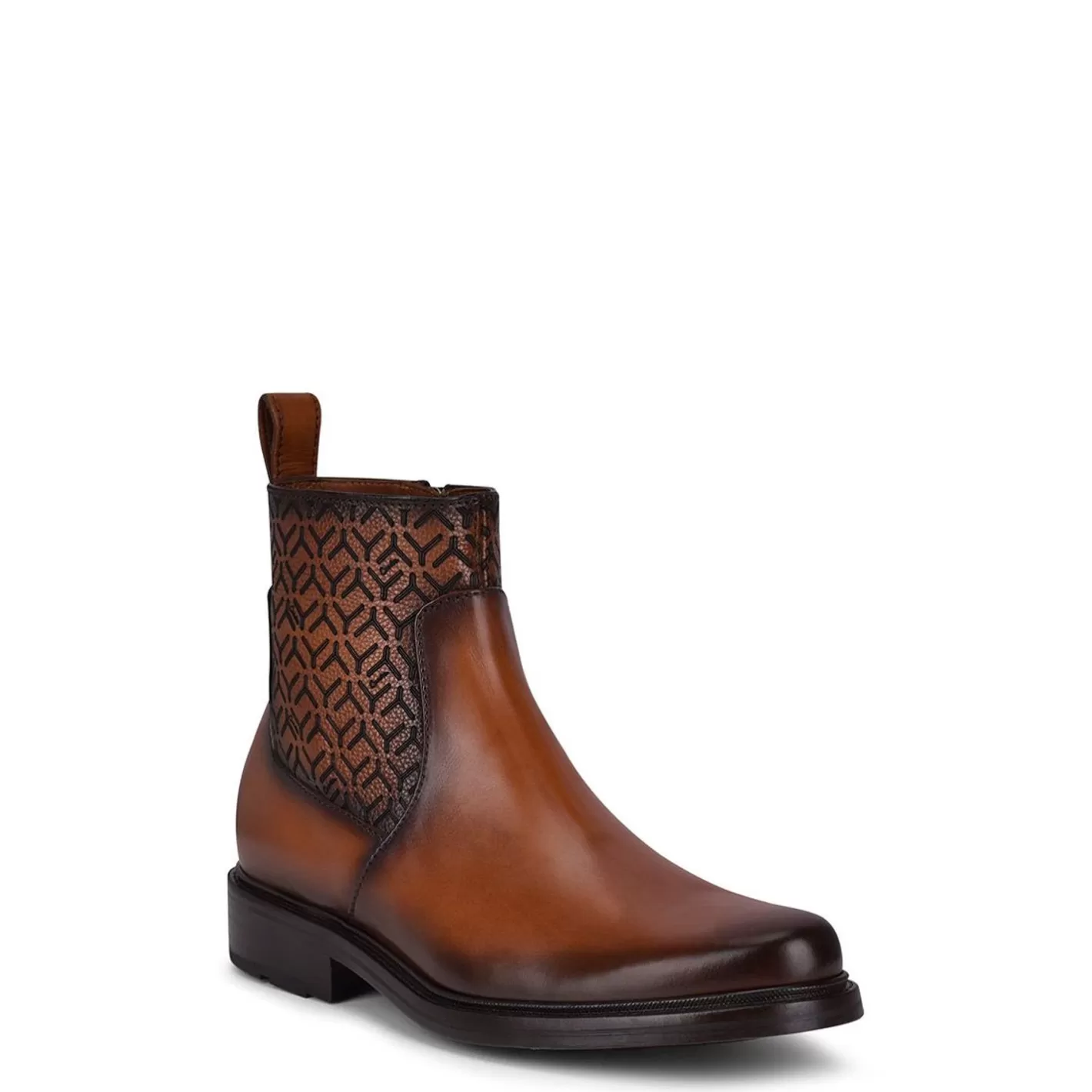 Cuadra Engraved Hand-Painted Honey Leather Chelsea Boots By Franco Best