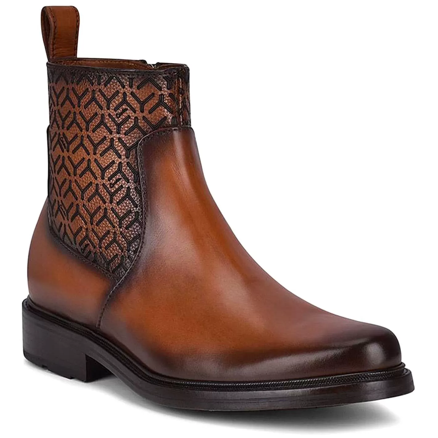 Cuadra Engraved Hand-Painted Honey Leather Chelsea Boots By Franco Best