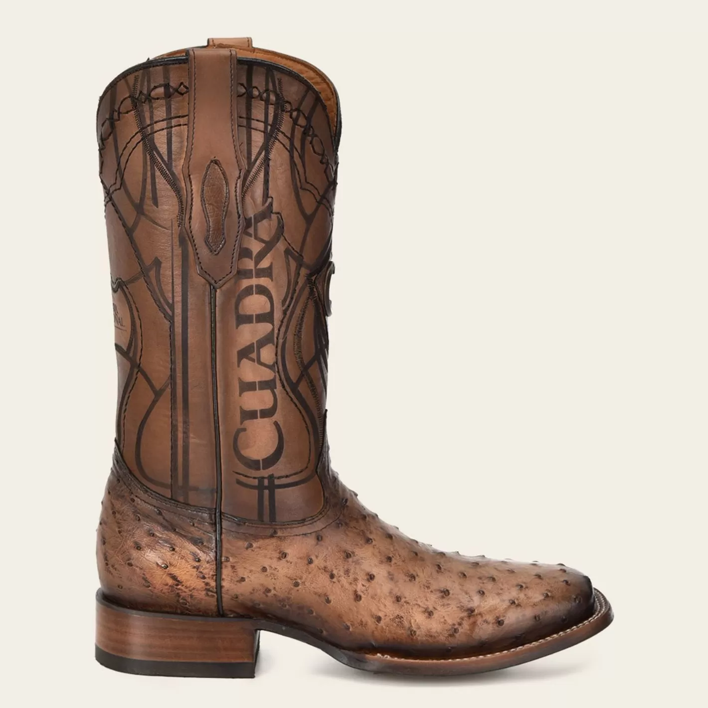 Cuadra Engraved Honey Exotic Leather Boot Shop