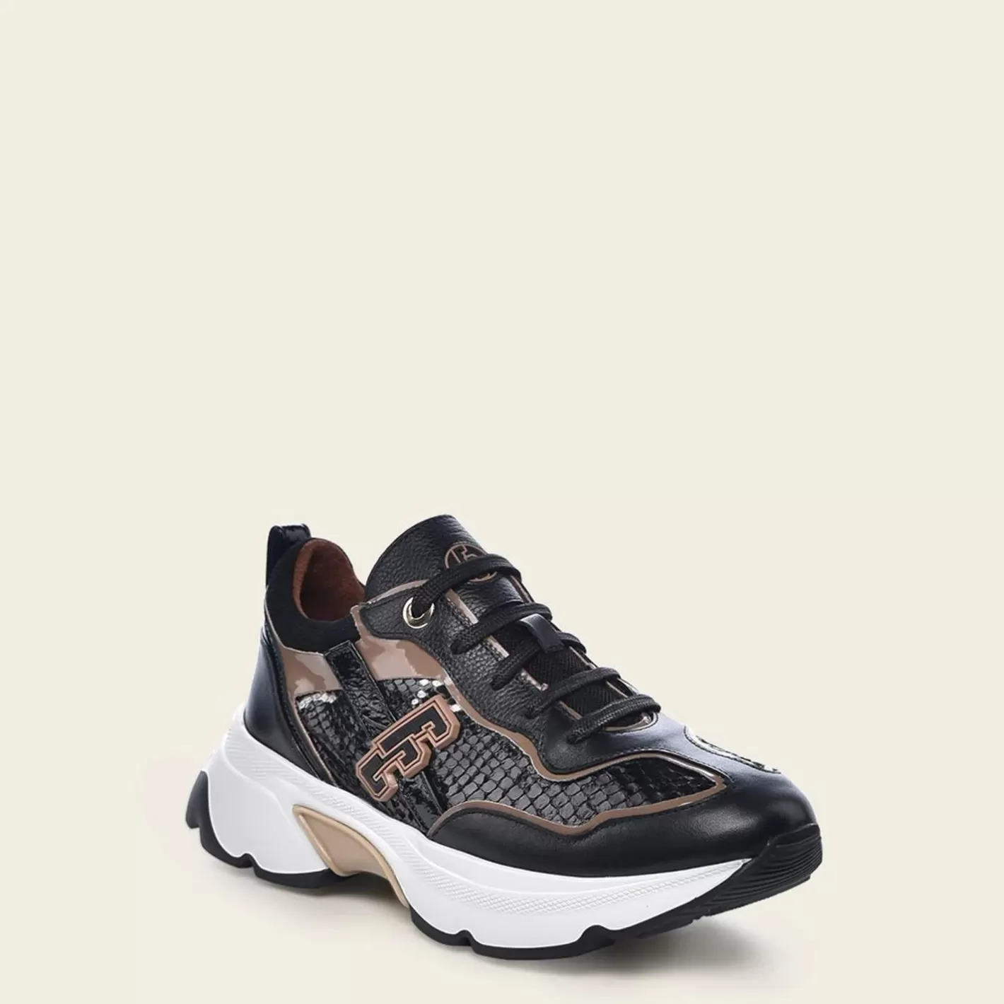 Cuadra Genuine Python Black Leather Sneakers With Weightless Sole Outlet