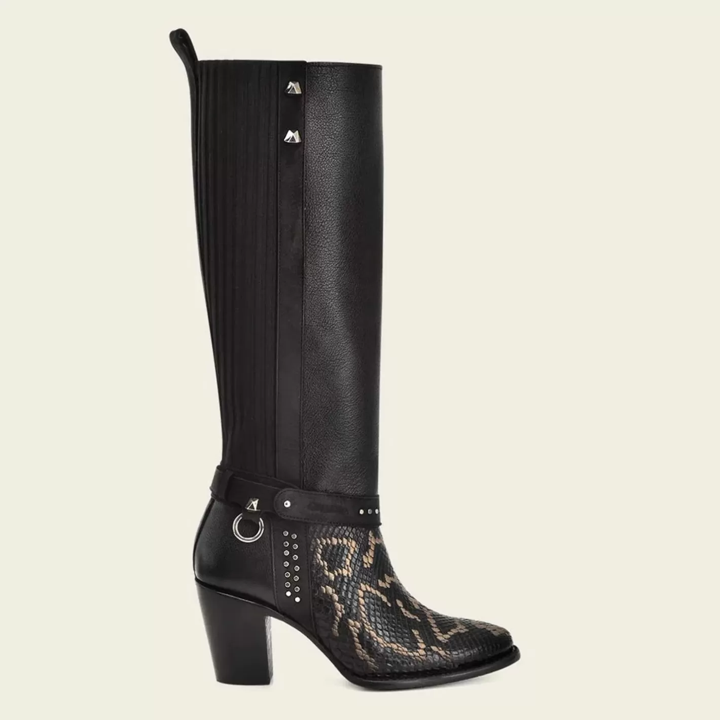 Cuadra Genuine Python Black Leather Tall Boot Outlet