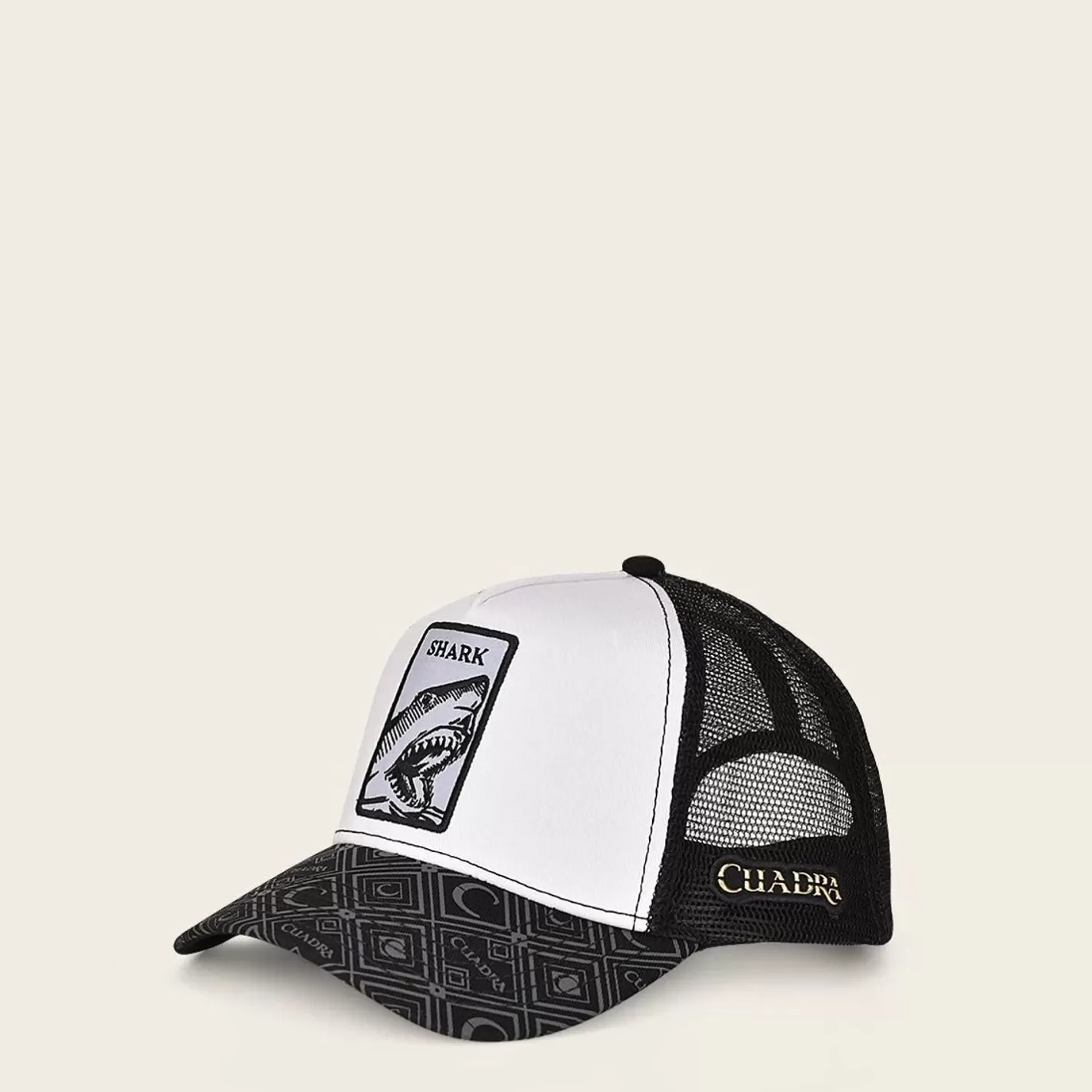 Cuadra Grey Snapback Cap With Shark Patch For Men Store