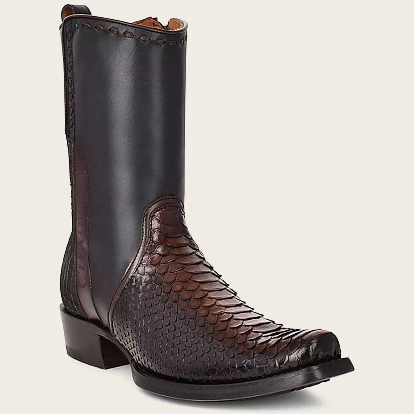 Cuadra Handcrafted Brown Python Leather Men'S Boots Outlet