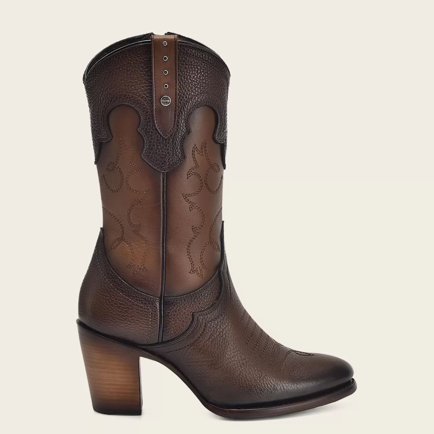 Cuadra Handmade Brown Traditional Western Leather Boot Cheap